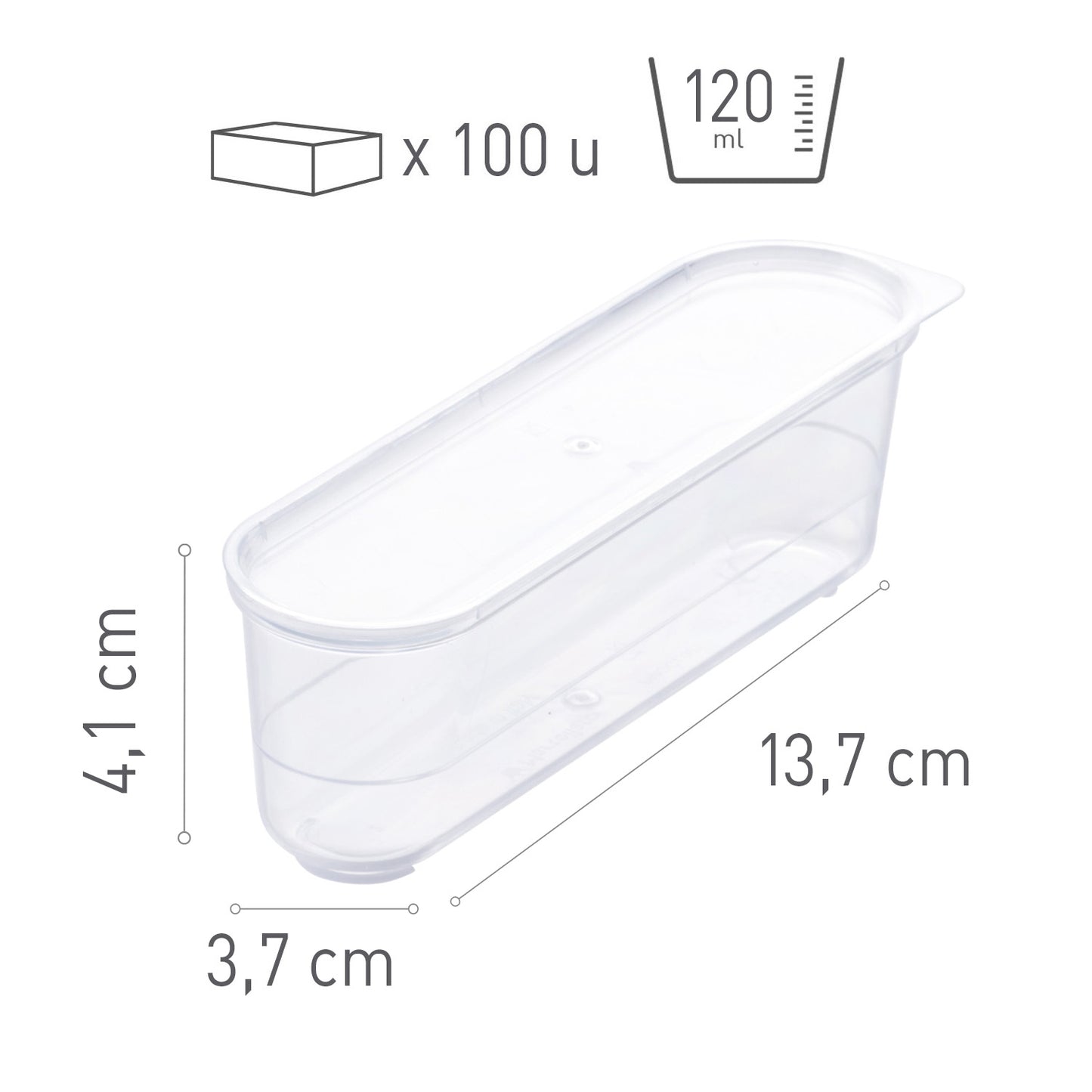 COPO DE PLÁSTICO TRANSPARENTE ECLAIR 137 X 37 H41 MM CAP.120
