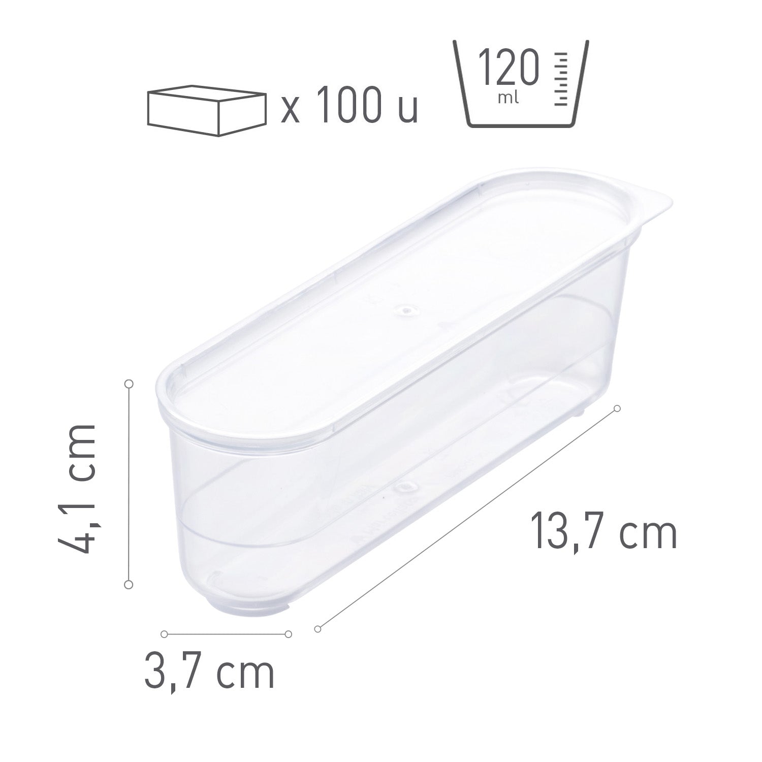 BICCHIERE IN PLASTICA TRASPARENTE ECLAIR 137 X 37 H41 MM