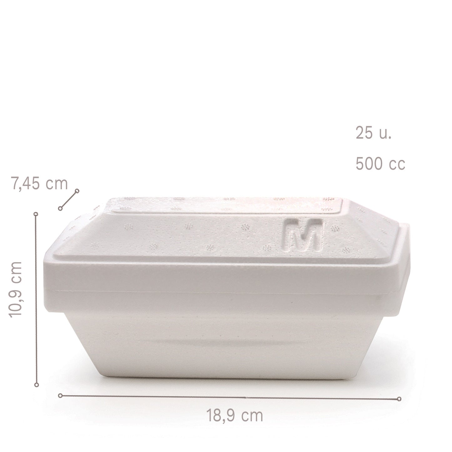 BACS À GLACE 500 CC : 18,9 X 10,9 CM H 7,45 CM – 50 UNITÉS