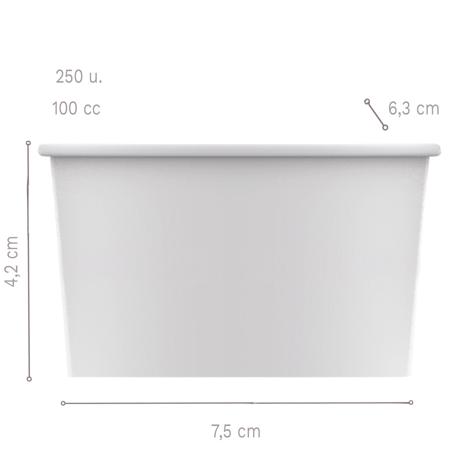 PAPER ICE CREAM CONES  7.5 x 6.3 x 4.2 cm - 100 cc - 250 uni