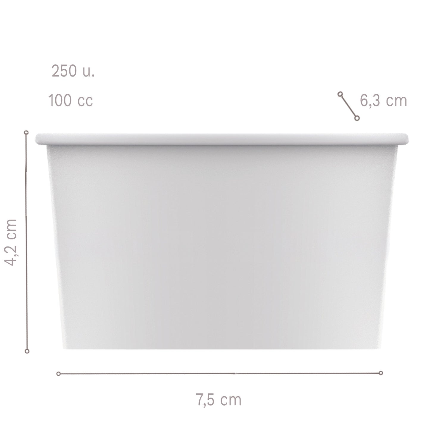 PAPER ICE CREAM CONES  7.5 x 6.3 x 4.2 cm - 100 cc - 250 uni