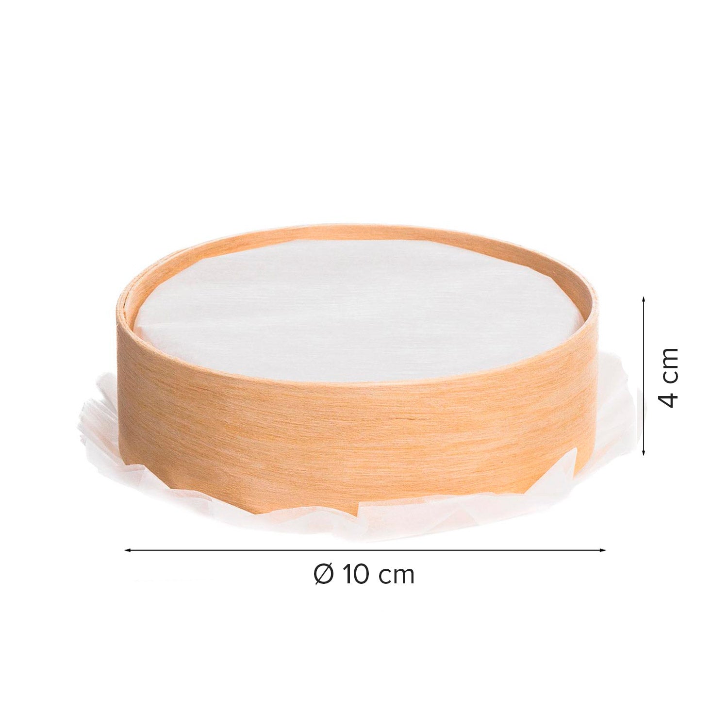 AROS DE MADERA 10 Ø X 4 H CM CON PAPEL - 90 UDS