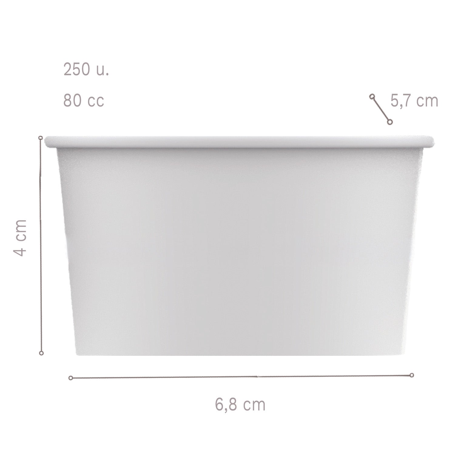  COPOS DE PAPEL PARA GELADO  6,8 X 5,7 X 4 CM - 80 CC - 250