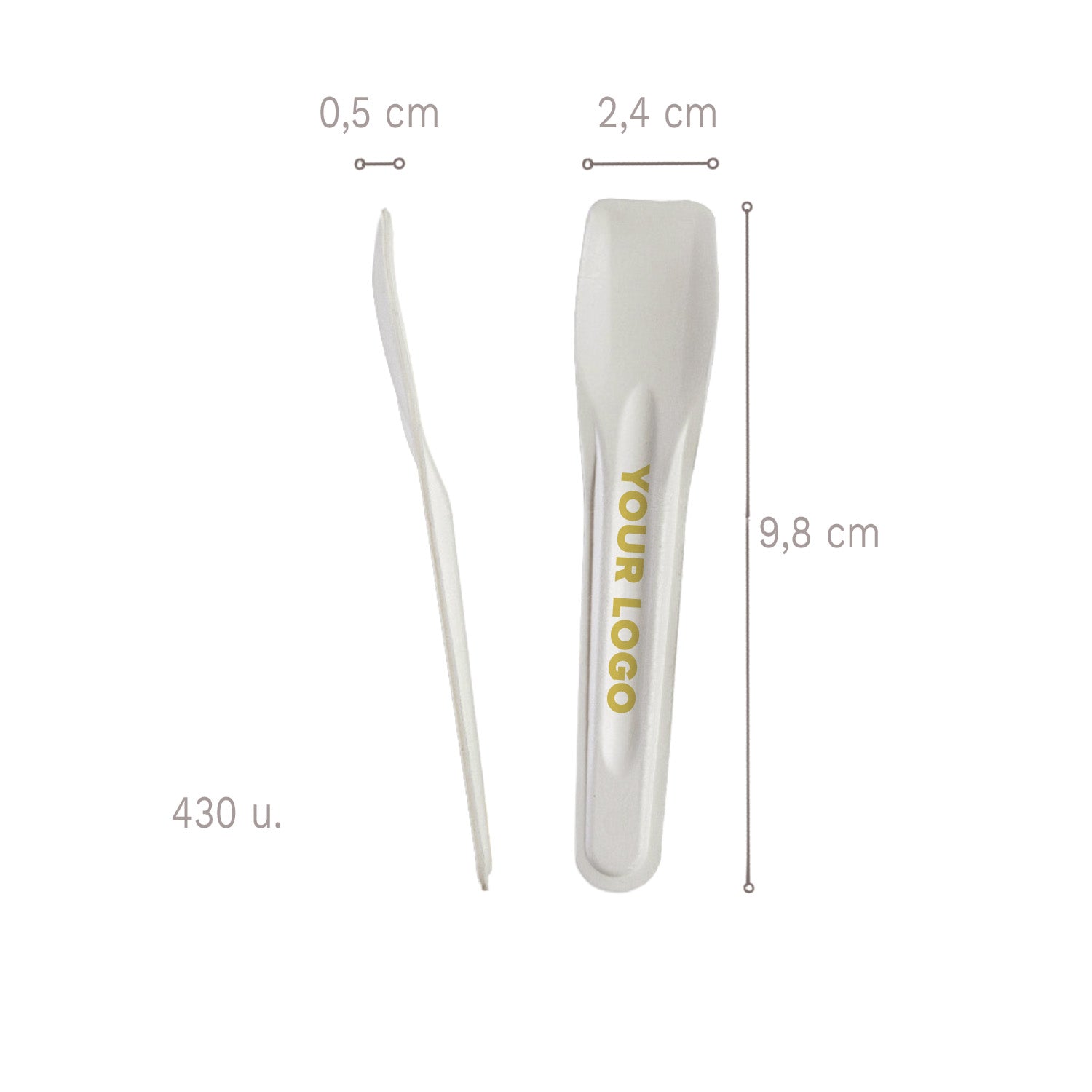  COLHER DE PAPEL PARA GELADO 9,8 x 2,4 CM H 0,5 CM - 416 UNI