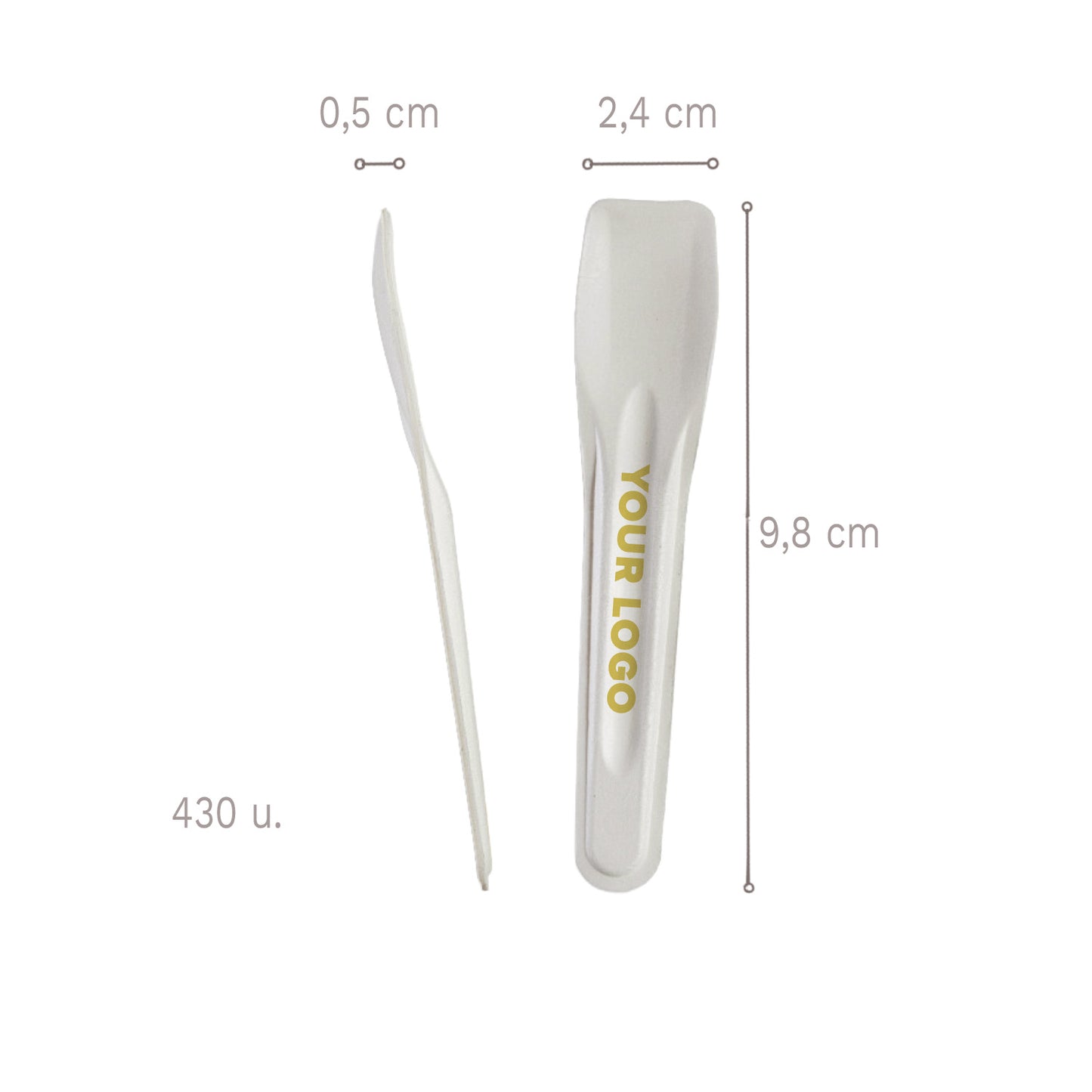  COLHER DE PAPEL PARA GELADO 9,8 x 2,4 CM H 0,5 CM - 416 UNI