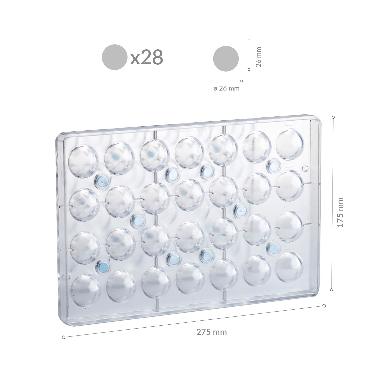 MOLDE POLICARBONATO MAGNETICO ESFERA 3D 26X26H26MM | 28PZS