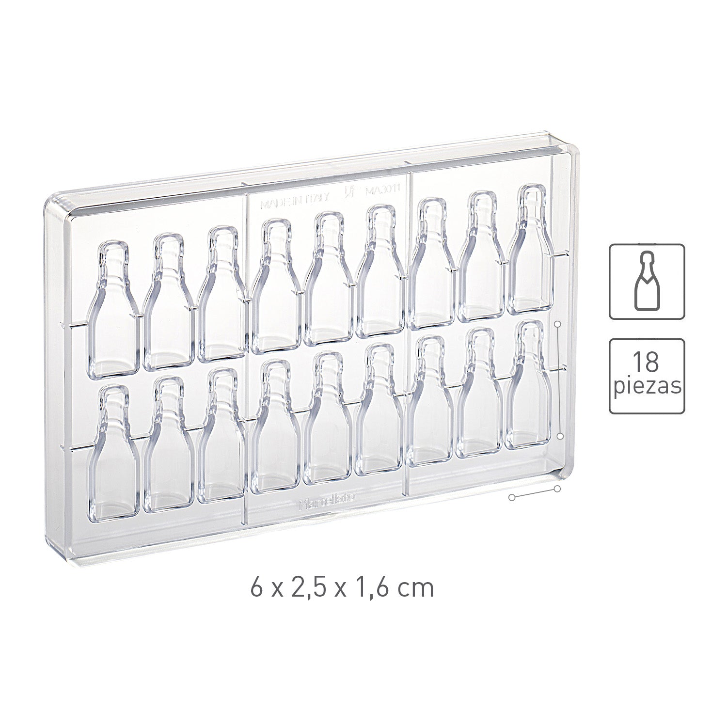 STAMPO POLICARBONATO MINI BOTTIGLIA 60x20,5 H 16 MM | 18PCS