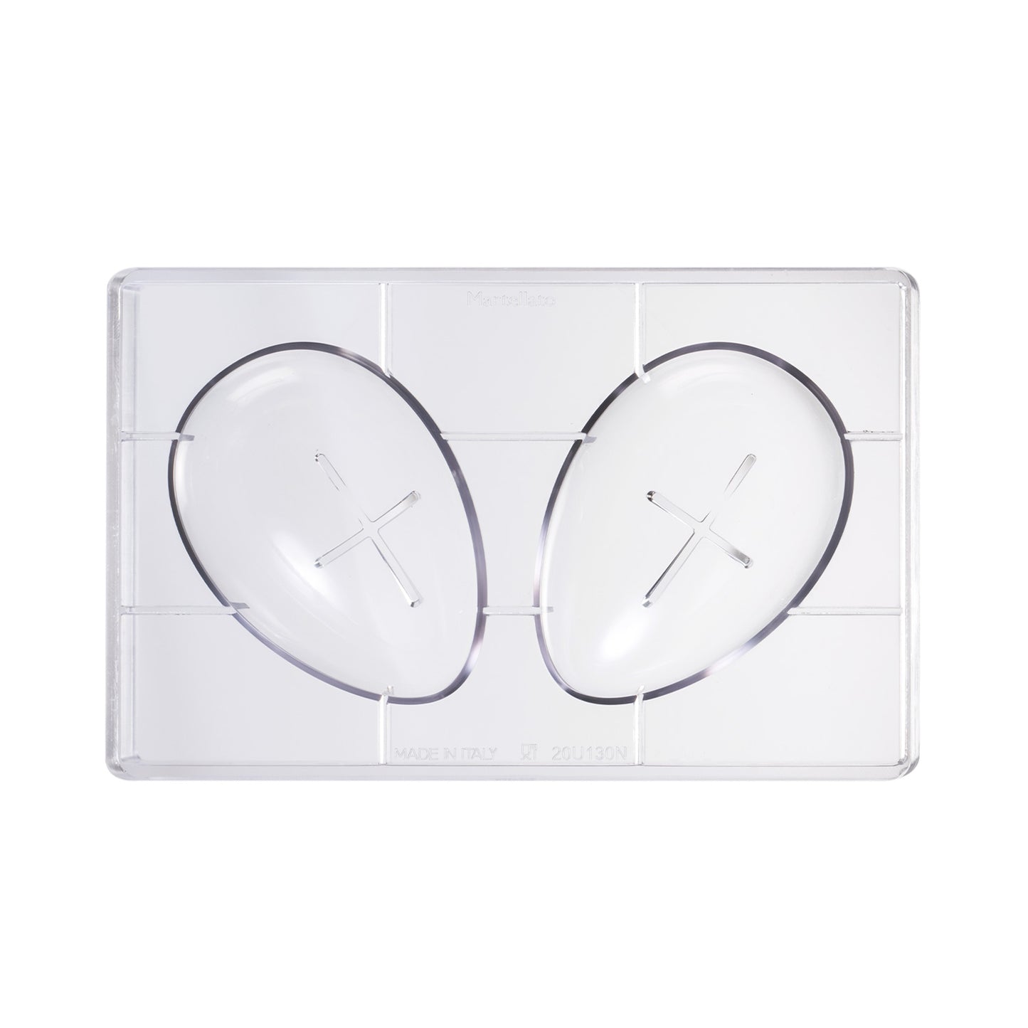 POLYCARBONATE MOLD FOR 1 EGG 150GR 90X130MM | 2 HALVES