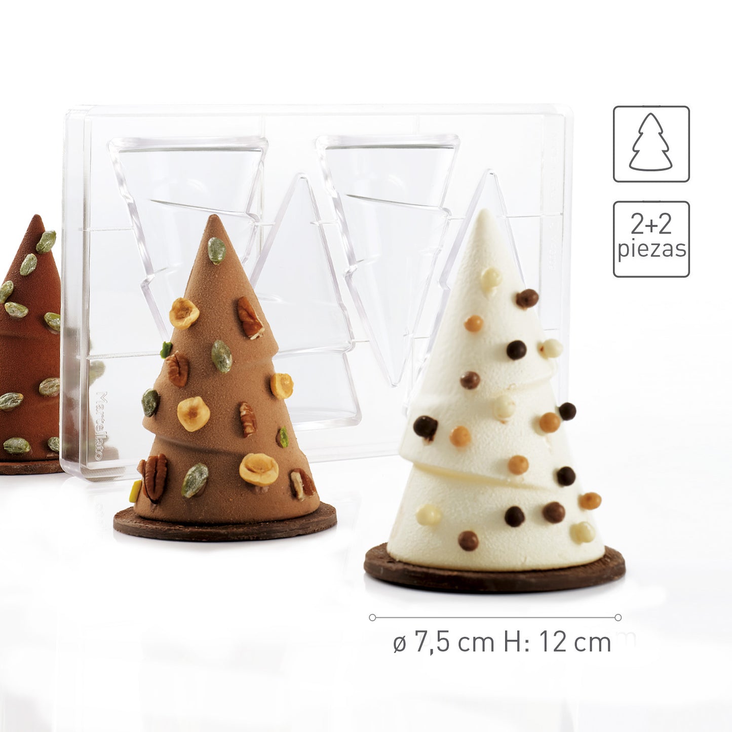 POLYCARBONATE MOULD CHRISTMAS TREE Ø 75 H 120MM | 4 PIECES