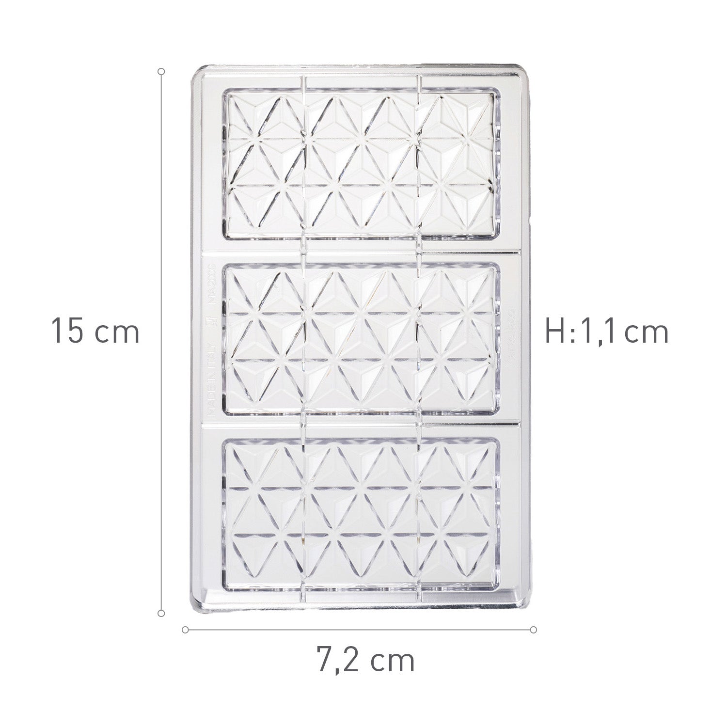 STAMPO POLICARBONTAO CIOCCOLATINI 138X72 H11MM