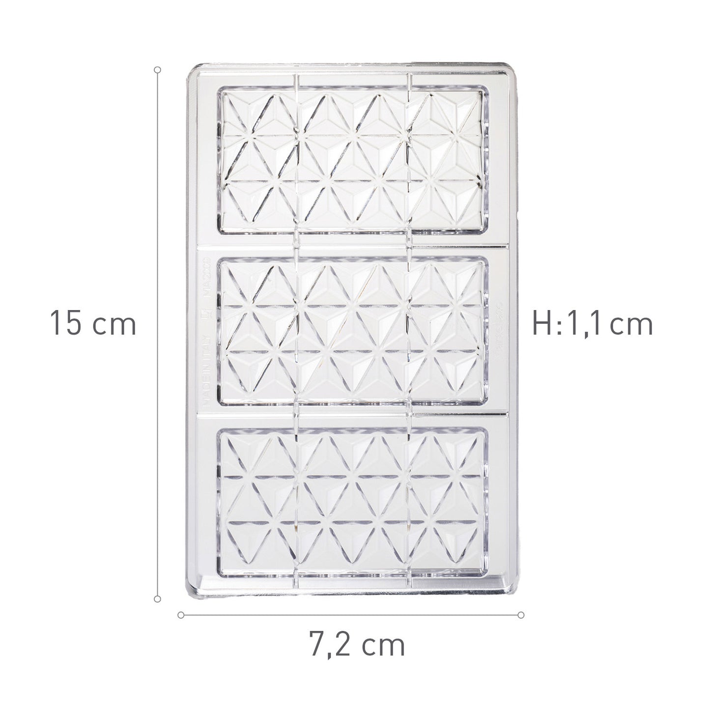 STAMPO POLICARBONTAO CIOCCOLATINI 138X72 H11MM
