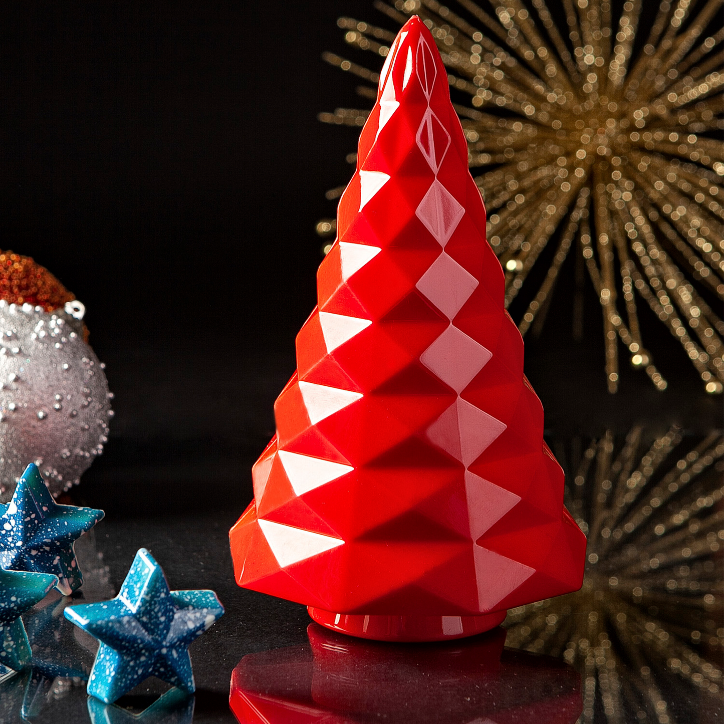 MOLDE POLICARBONATO DIAMANTE ÁRVORE NATAL Ø 104 H 180MM | 1U