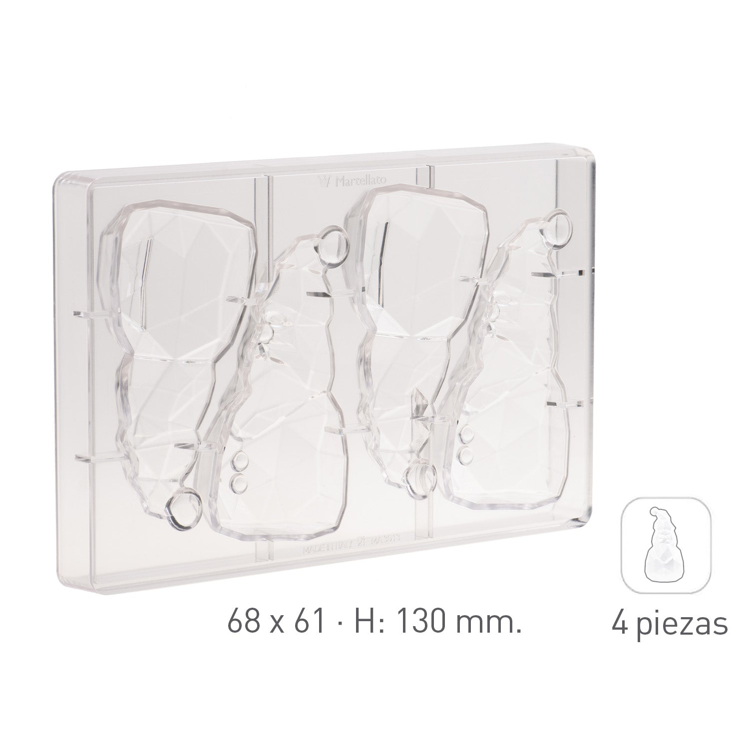 POLYCARBONATE MOULD SANTA CLAUS DIAMOND 68x61 H 130MM | 4U
