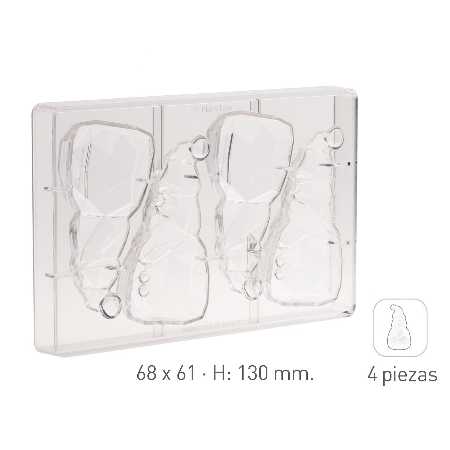POLYCARBONATE MOULD SANTA CLAUS DIAMOND 68x61 H 130MM | 4U
