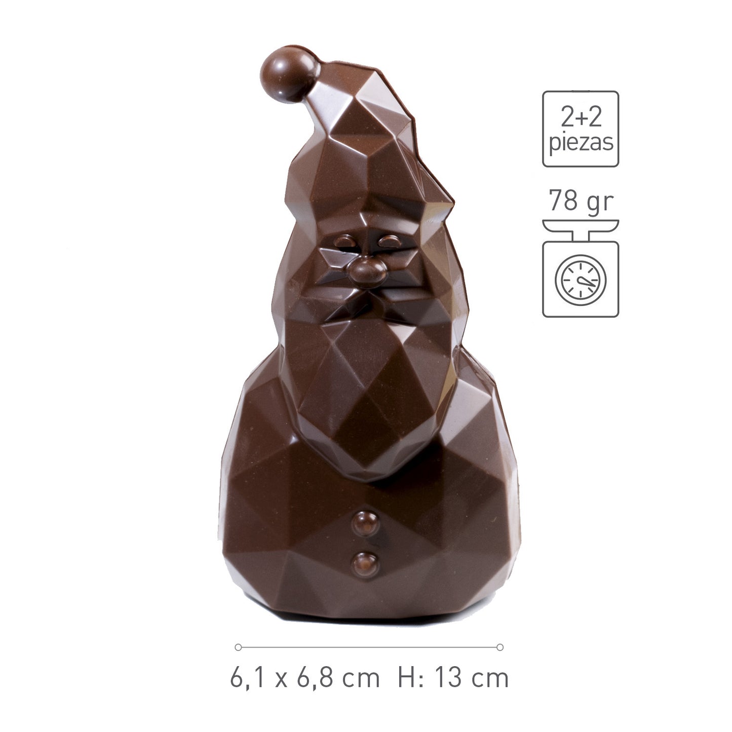 POLYCARBONATE MOULD SANTA CLAUS DIAMOND 68x61 H 130MM | 4U