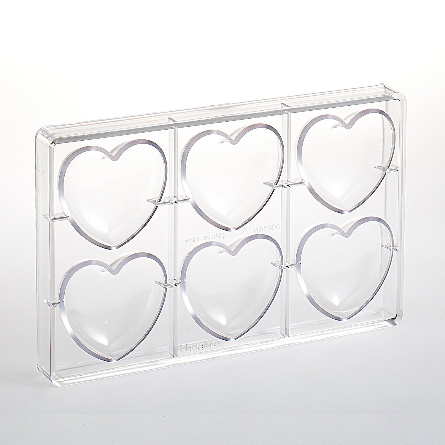 MOLDE POLICARBONATO CORAZÓN GRANDE 75X70H22MM | 6PIEZAS