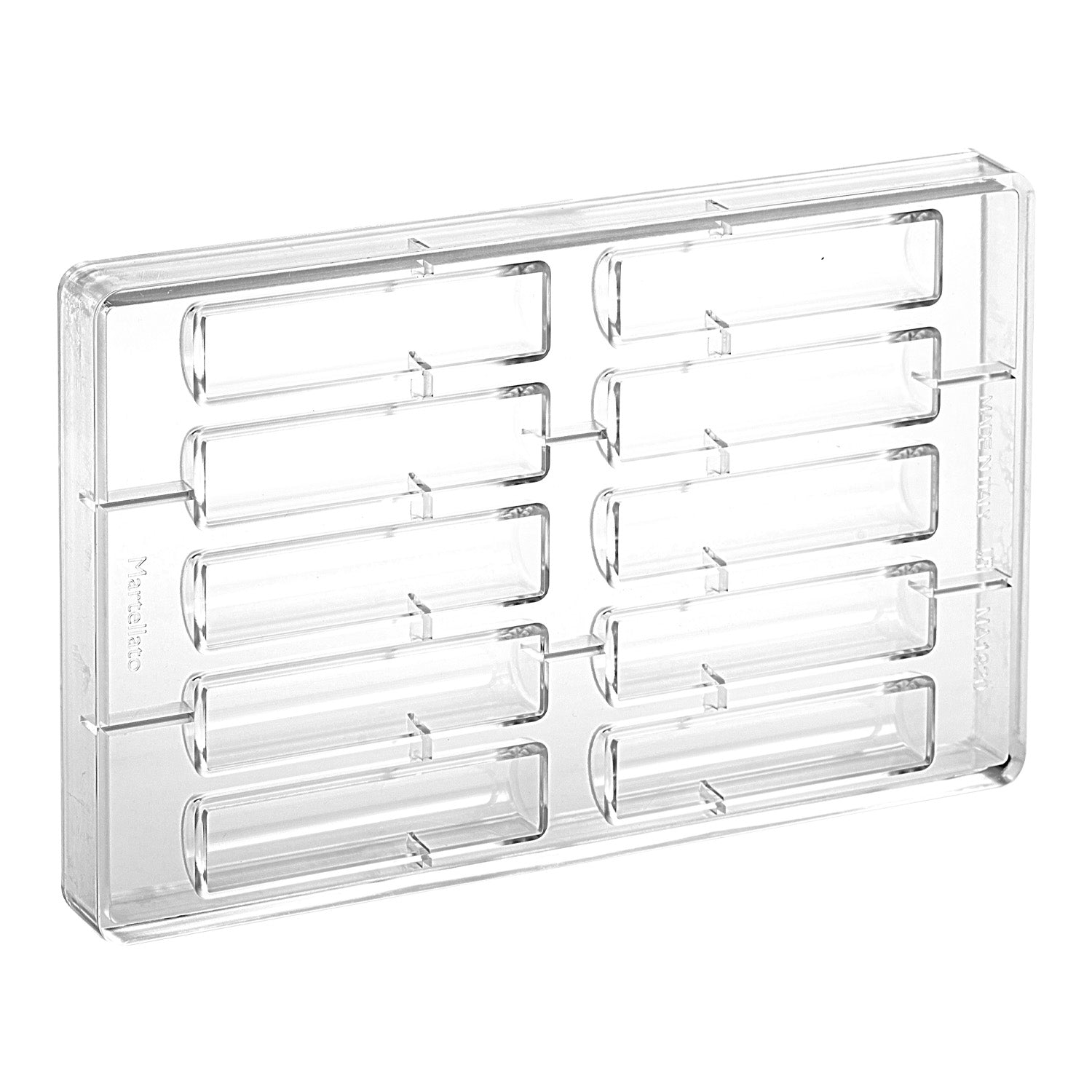 CHOCOLATE POLYCARBONATE MOULD 10 PCS 34GR 96X22 H17MM