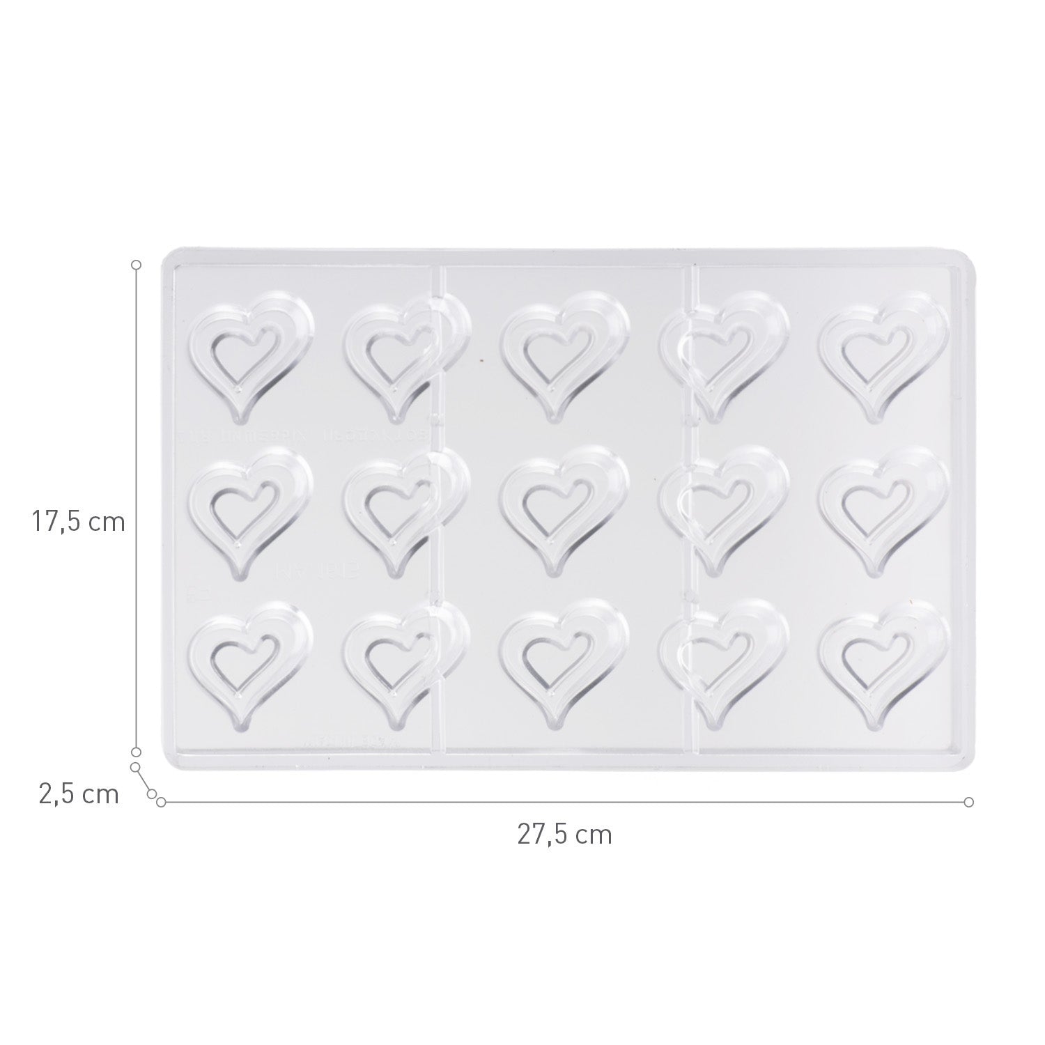 MOULD POLYCARBONATE HEART 40X42X15MM