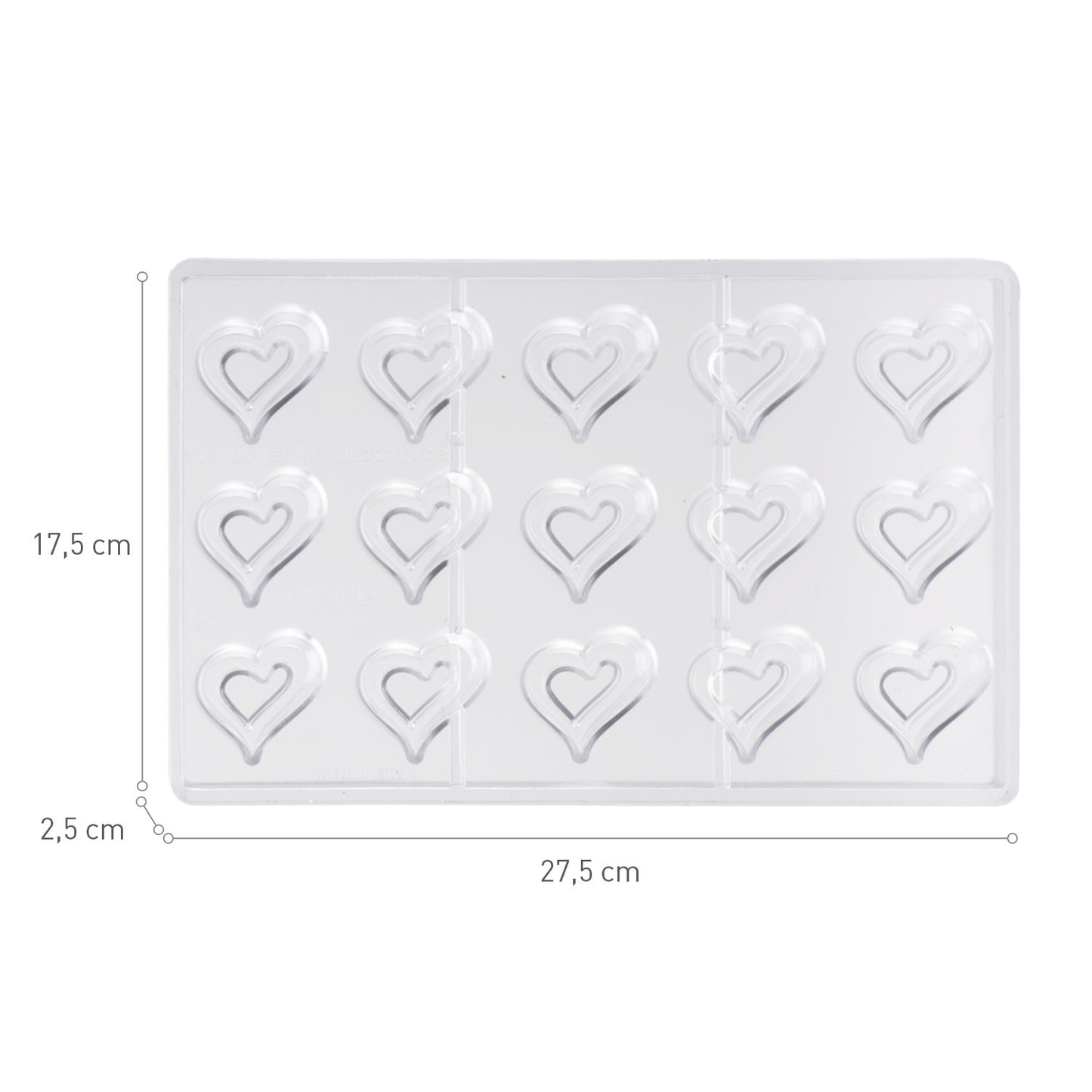 MOULD POLYCARBONATE HEART 40X42X15MM