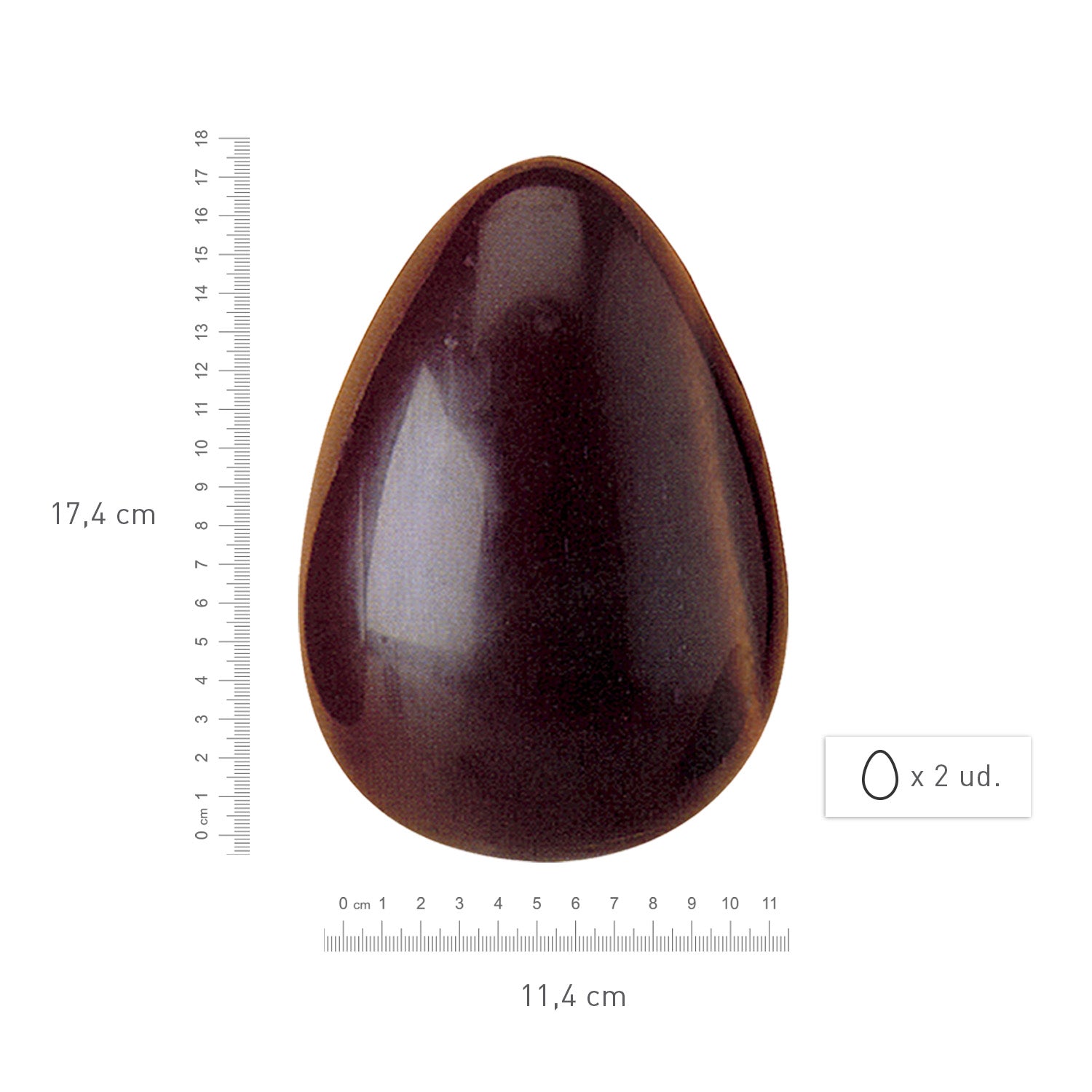 MOLDE POLICARBONATO 2 FORMAS HUEVO PASCUA 150G 174X114MM