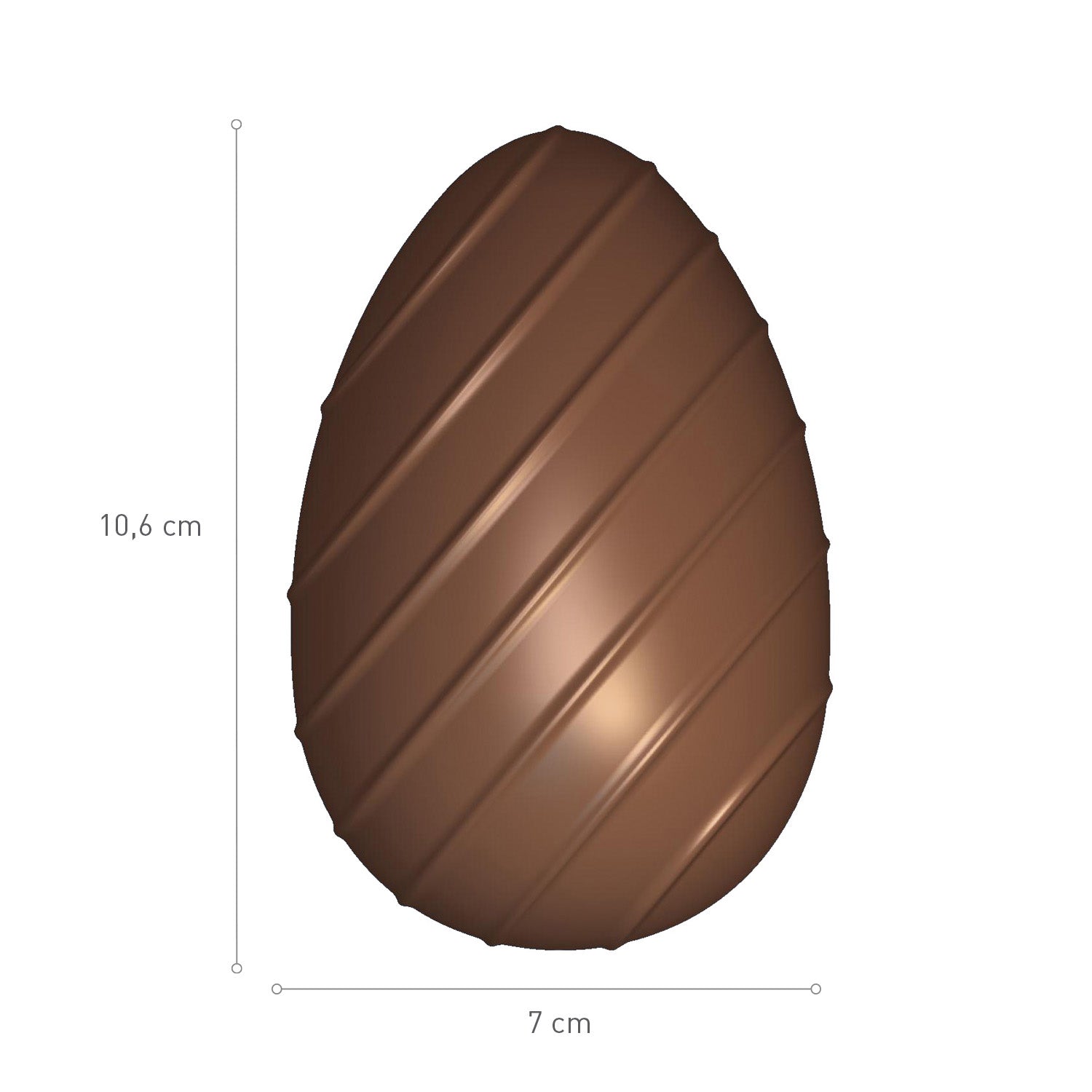 MOLDE POLICARBONATO HUEVO RAYAS PASCUA 70G 106X70 MM  4UD