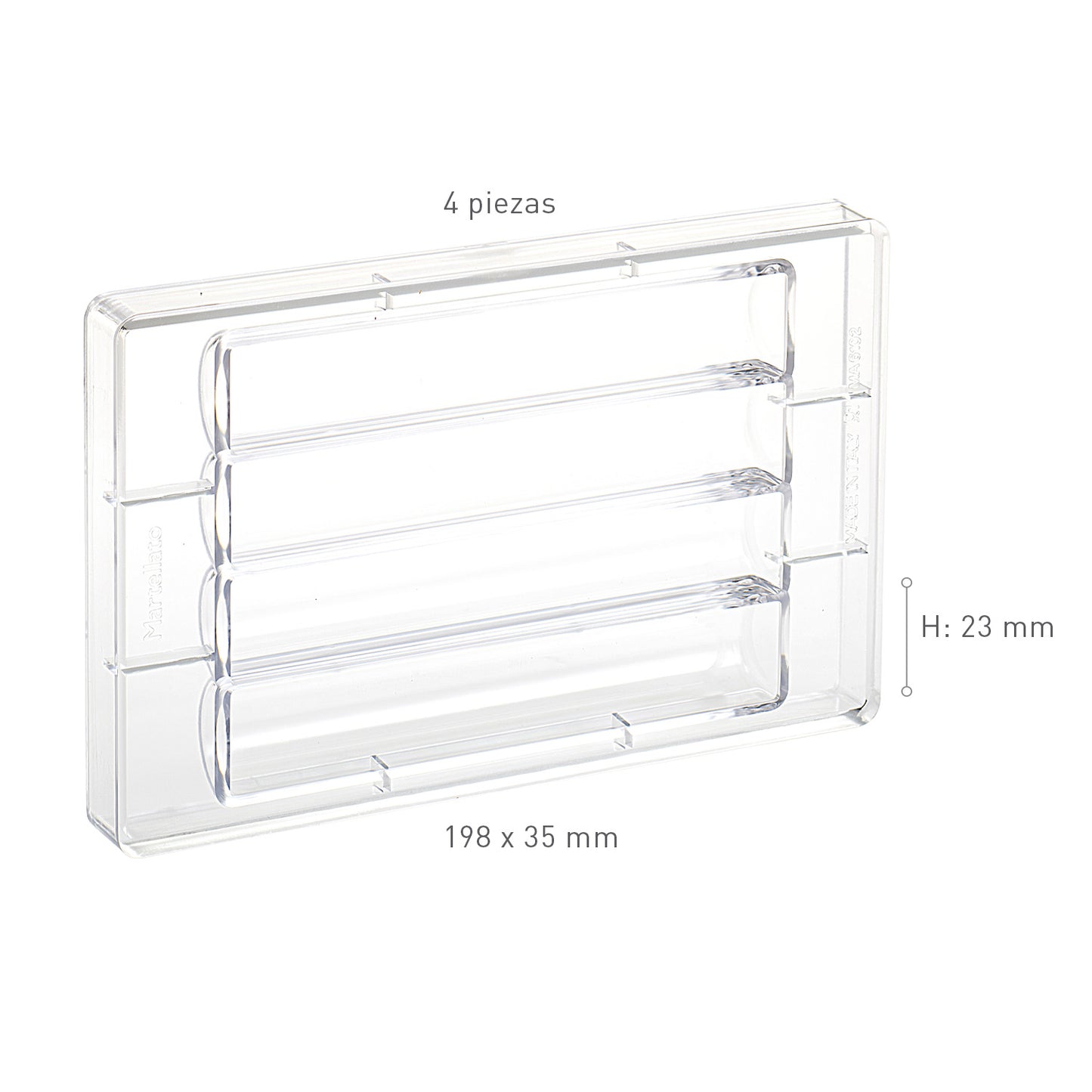 POLICARBONATE MOULD CURVY 198X35 H23MM 4 PCS