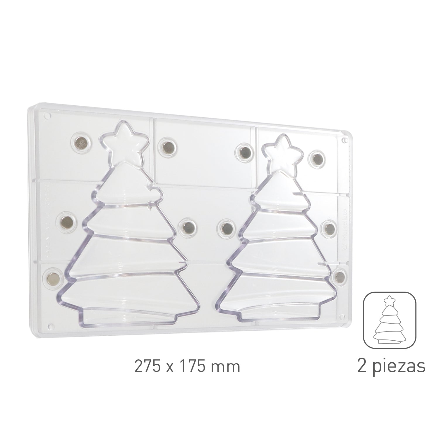 MOULE MAGNÉTIQUE 3D POLYCARBONATE ARBRE DE NOËL Ø 11XH15.2CM