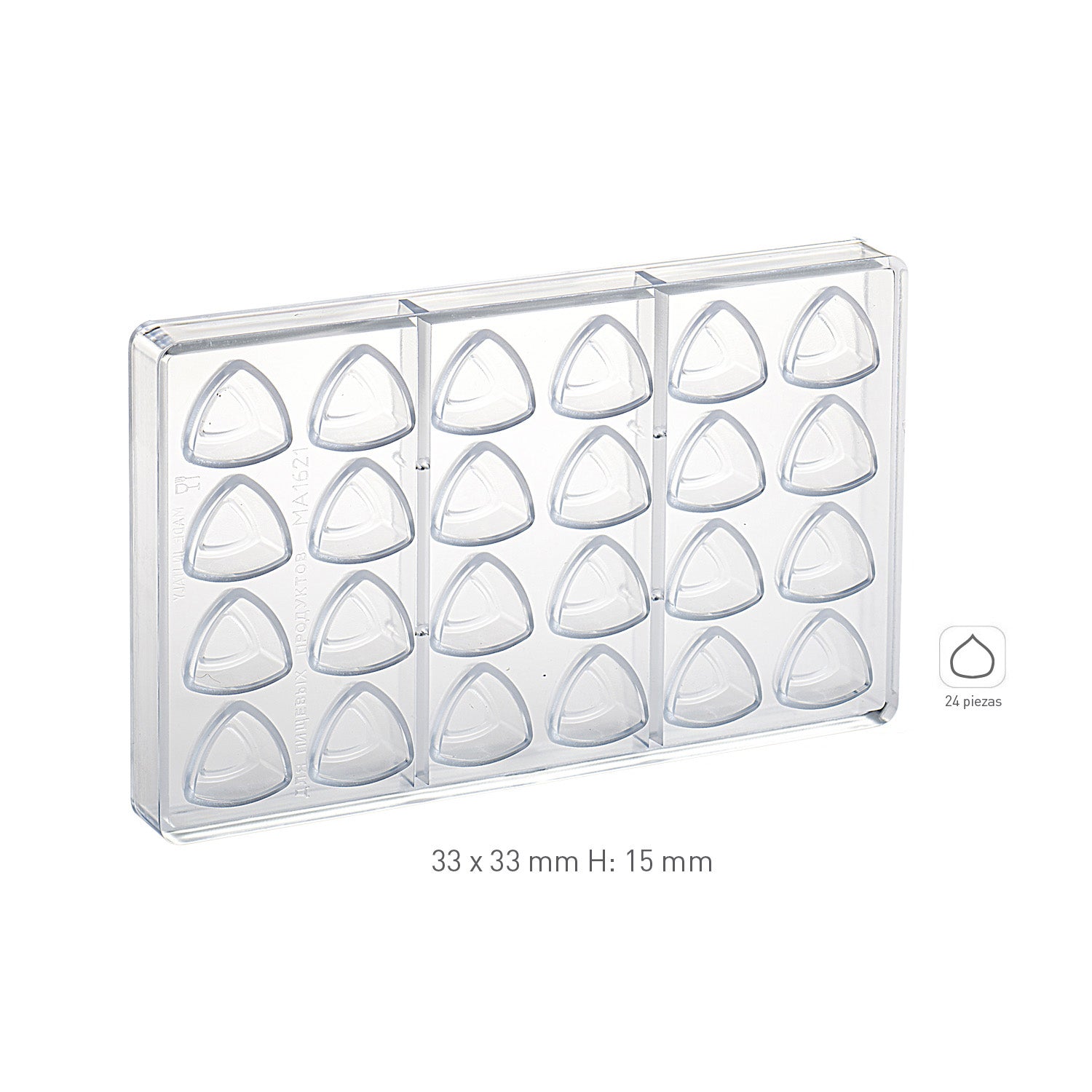 STAMPO POLICARBONATO PRALINE 33X33 H15MM | 24 PCS