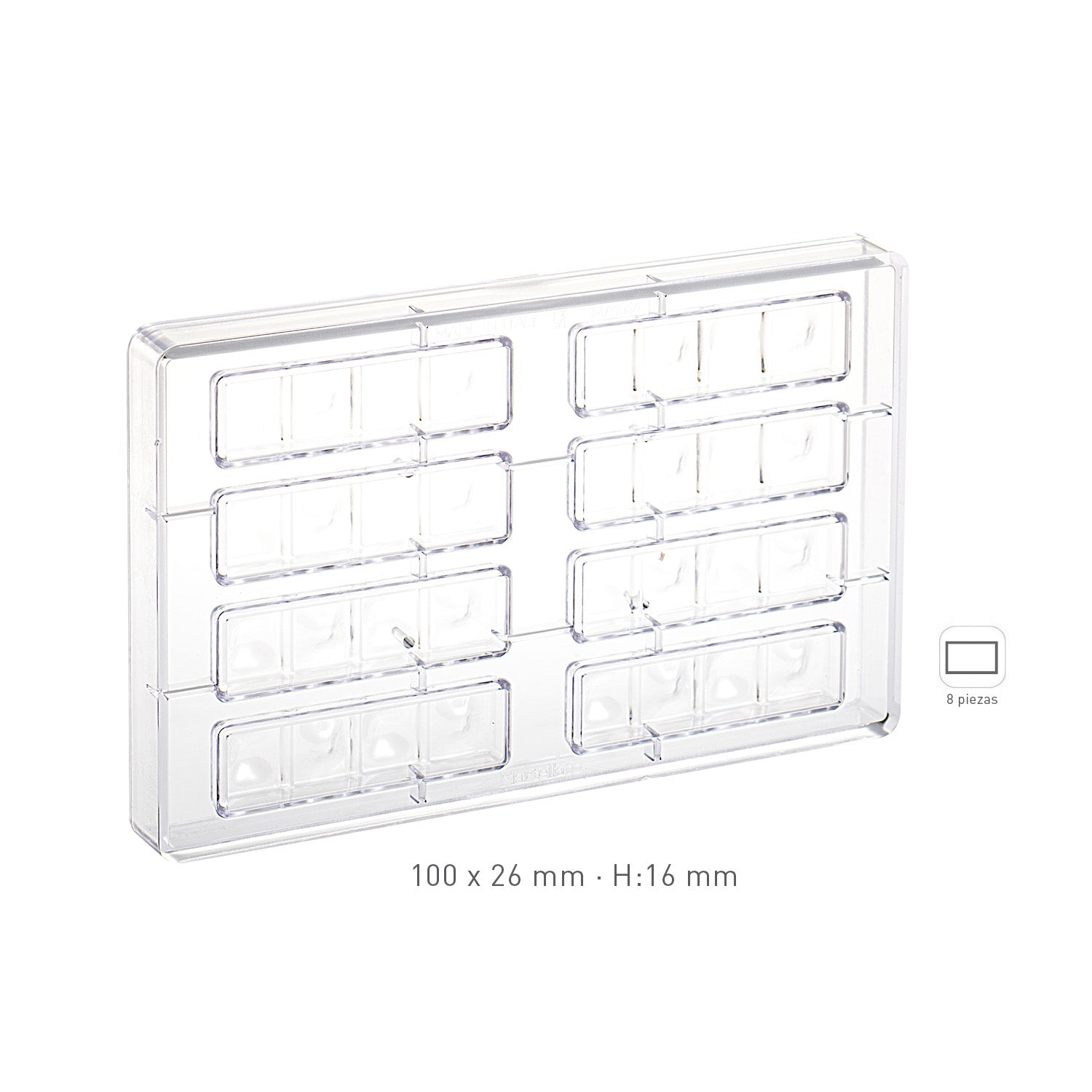 FORMA POLICARBONATO SNACK 100X26MM H16MM | 8 PCS
