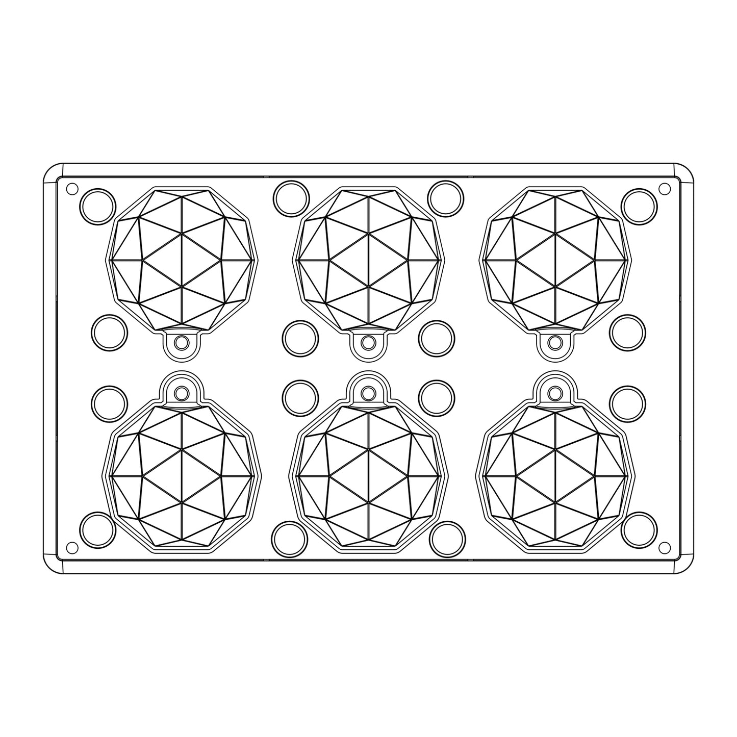 MOLDE POLICARBONATO MAGNÉTICO BOLA DIAMANTE 3D 8Ø 62XH72MM
