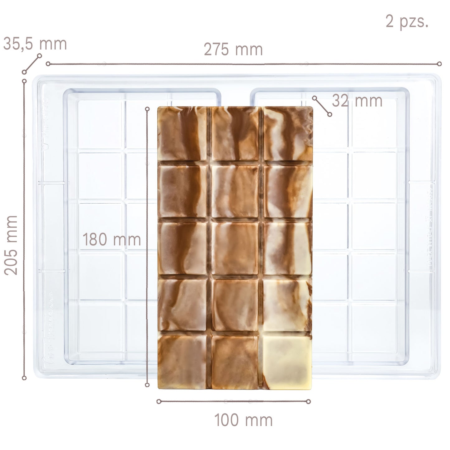 POLYCARBONATE MOULD 205 X 275 X 35.5 MM GIGA TABLET – 2 PCS