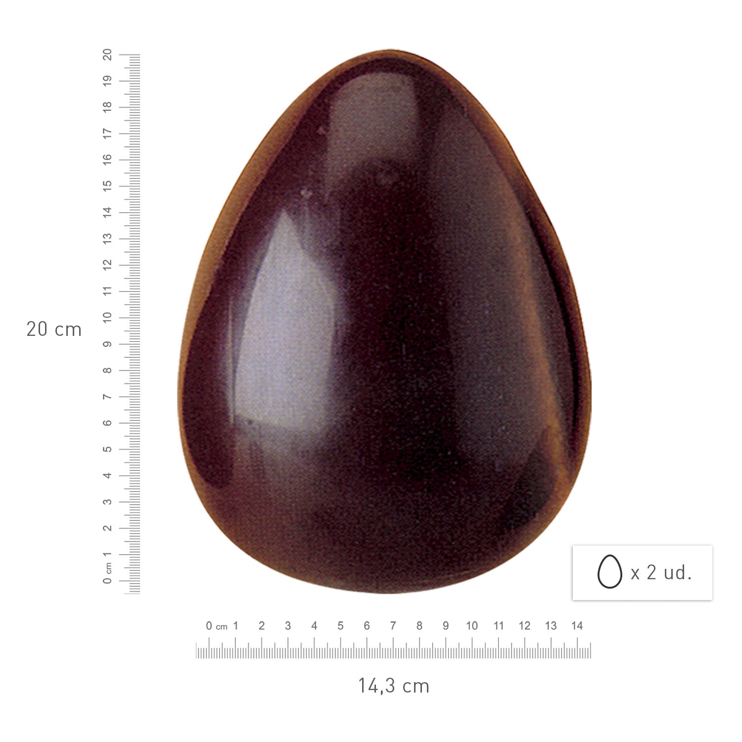 EASTER EGG POLYCARBONATE MOULD 2U 200X143MM/250G
