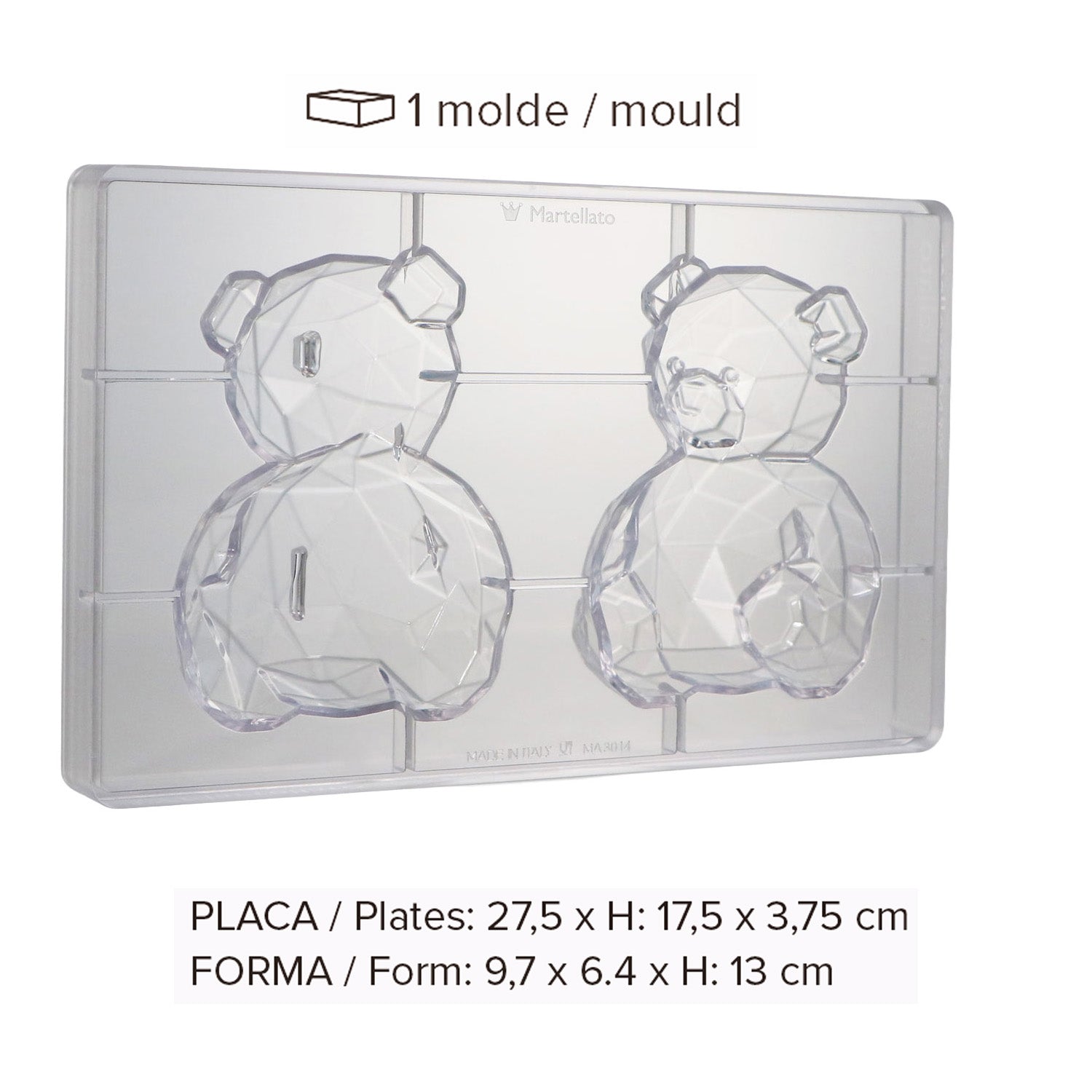 MOLDE POLICARBONATO OSITO 97 X 64 H 130 MM