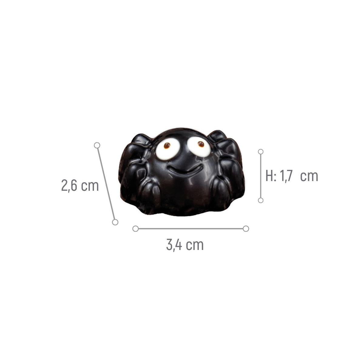 MOLDE DE POLICARBONATO ARANHA SIMPÁTICA 34X26H17MM