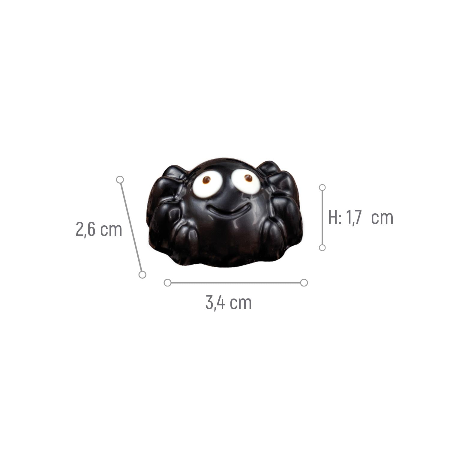 MOLDE DE POLICARBONATO ARANHA SIMPÁTICA 34X26H17MM