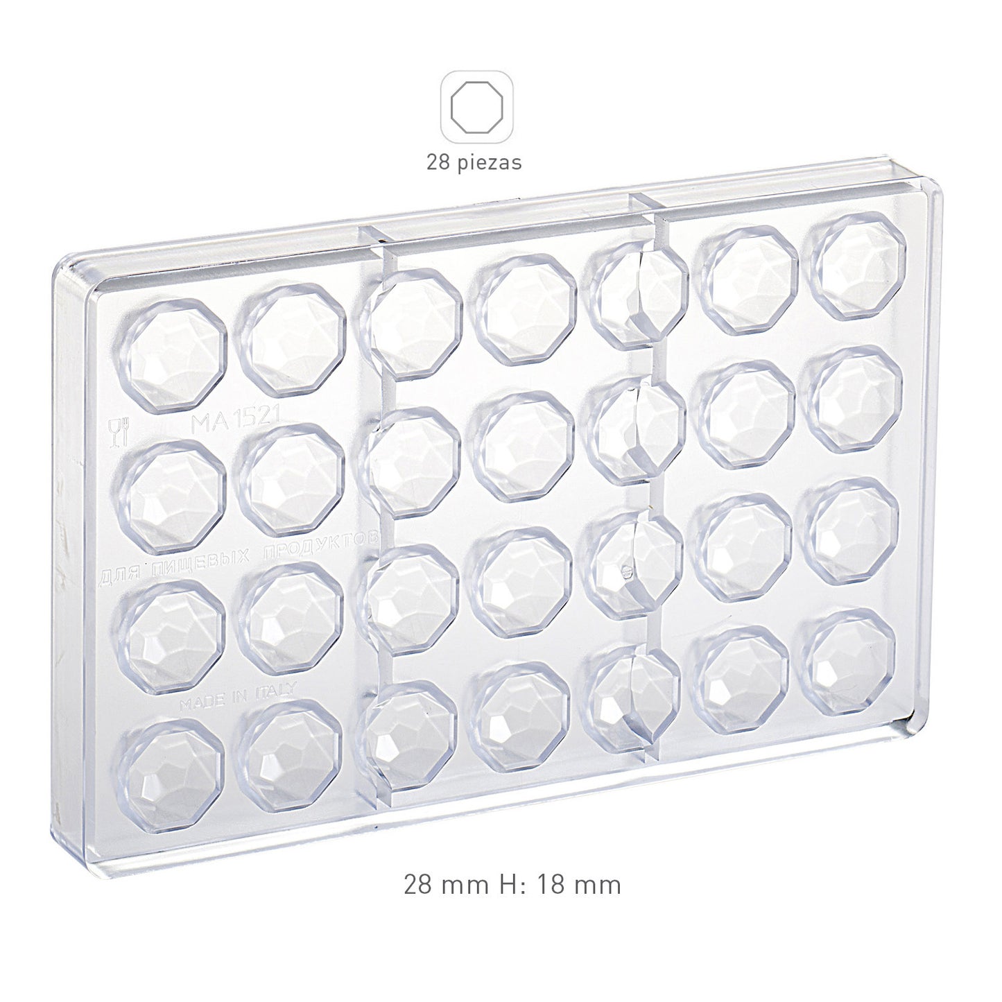 STAMPO POLICARBONATO PRALINE DIAMANTI Ø 28MM H18MM | 28 UD