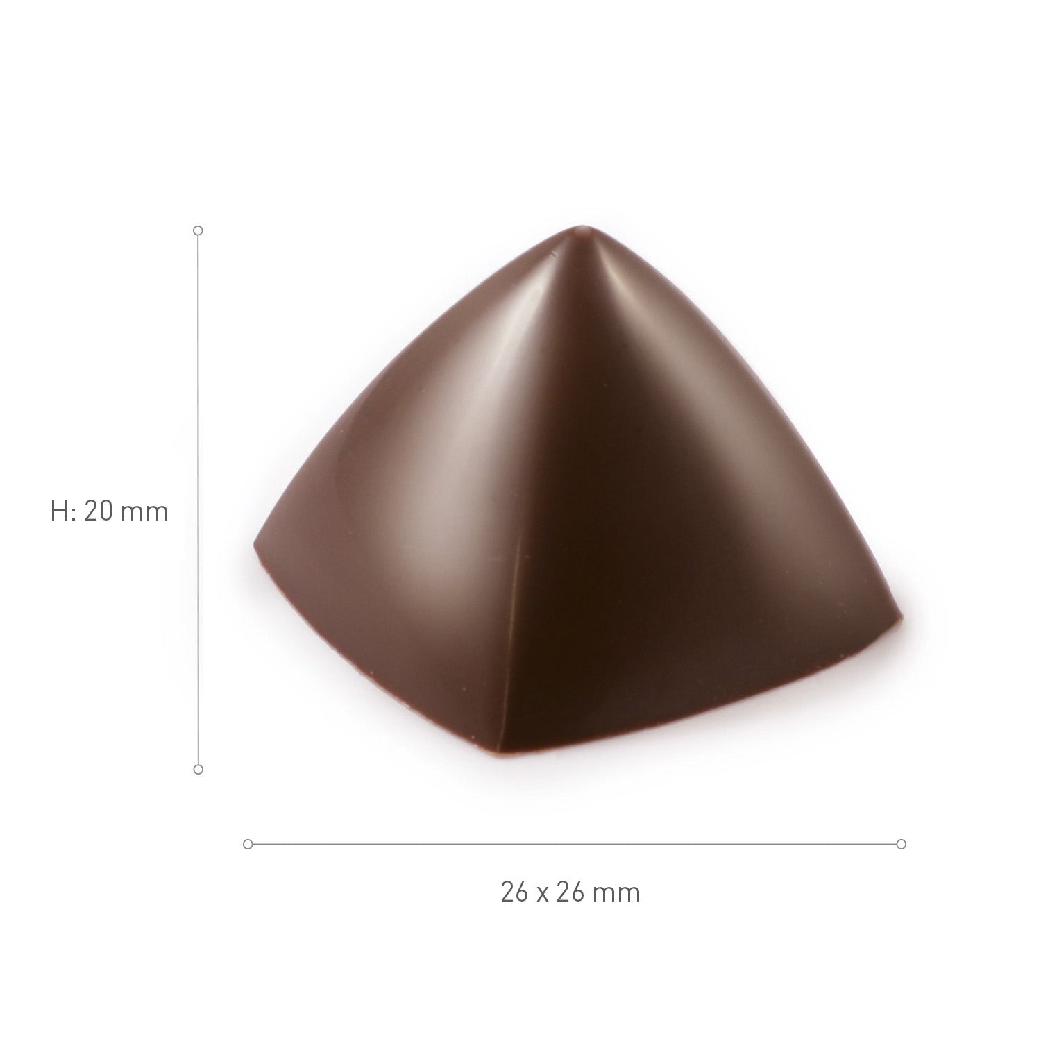 MOULE POLYCARBONATE CHOCOLAT 30 PCS 7GR  26X26 H20MM