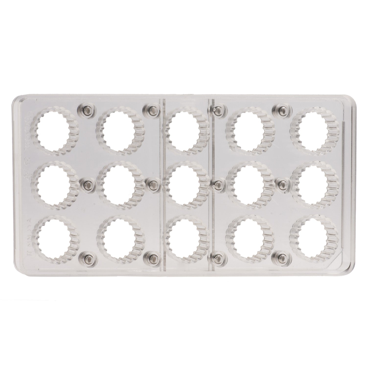 POLYCARBONATE MOULD WAVES 15 PCS Ø 27MM 275X134X15MM
