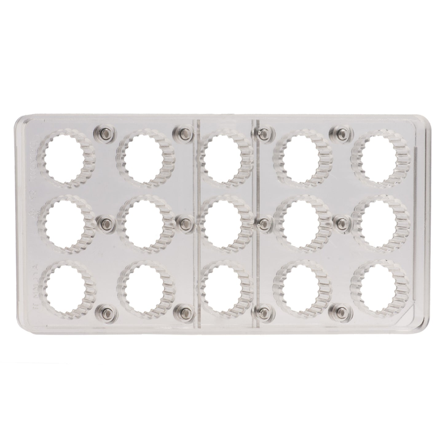 POLYCARBONATE MOULD WAVES 15 PCS Ø 27MM 275X134X15MM