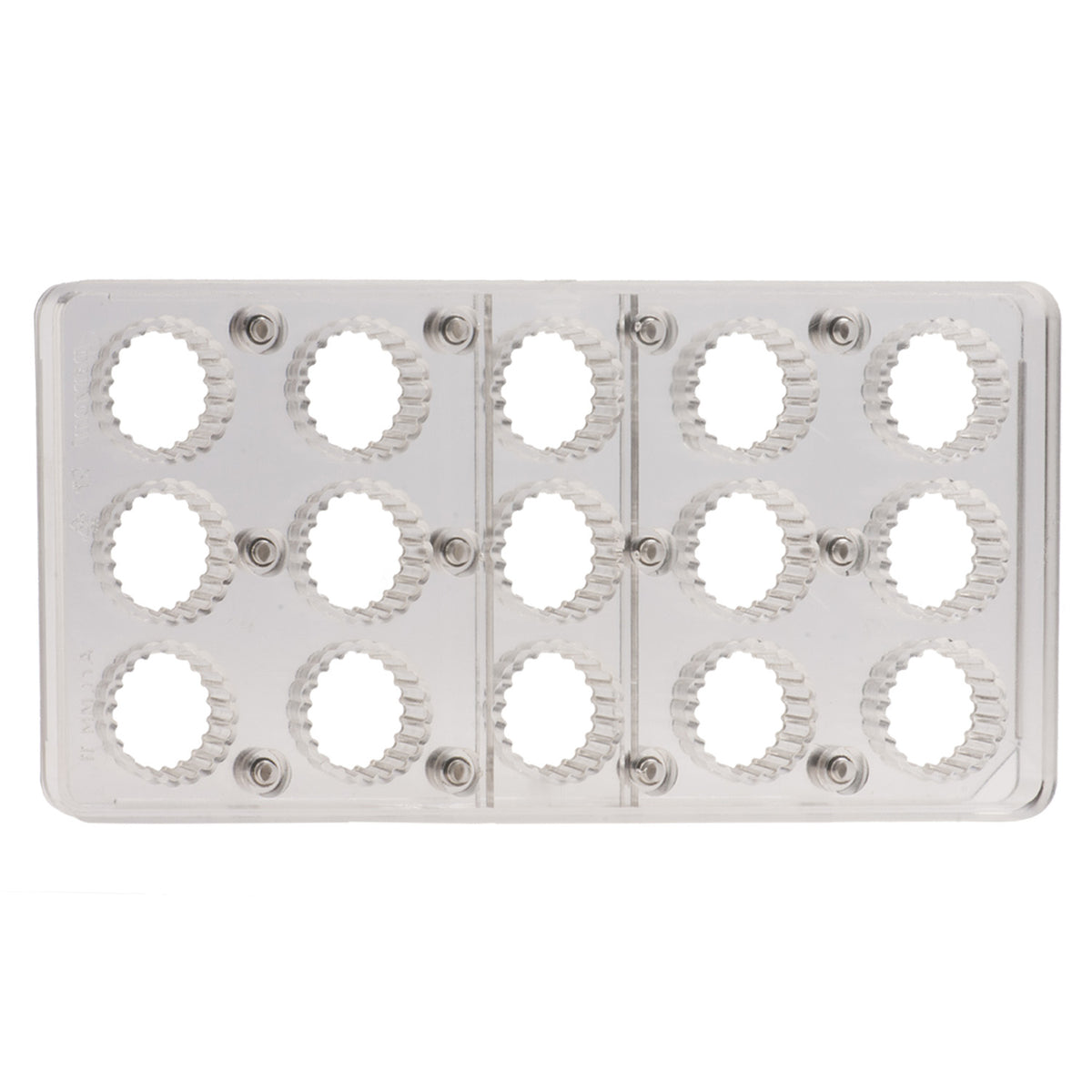 POLYCARBONATE MOULD WAVES 15 PCS Ø 27MM 275X134X15MM
