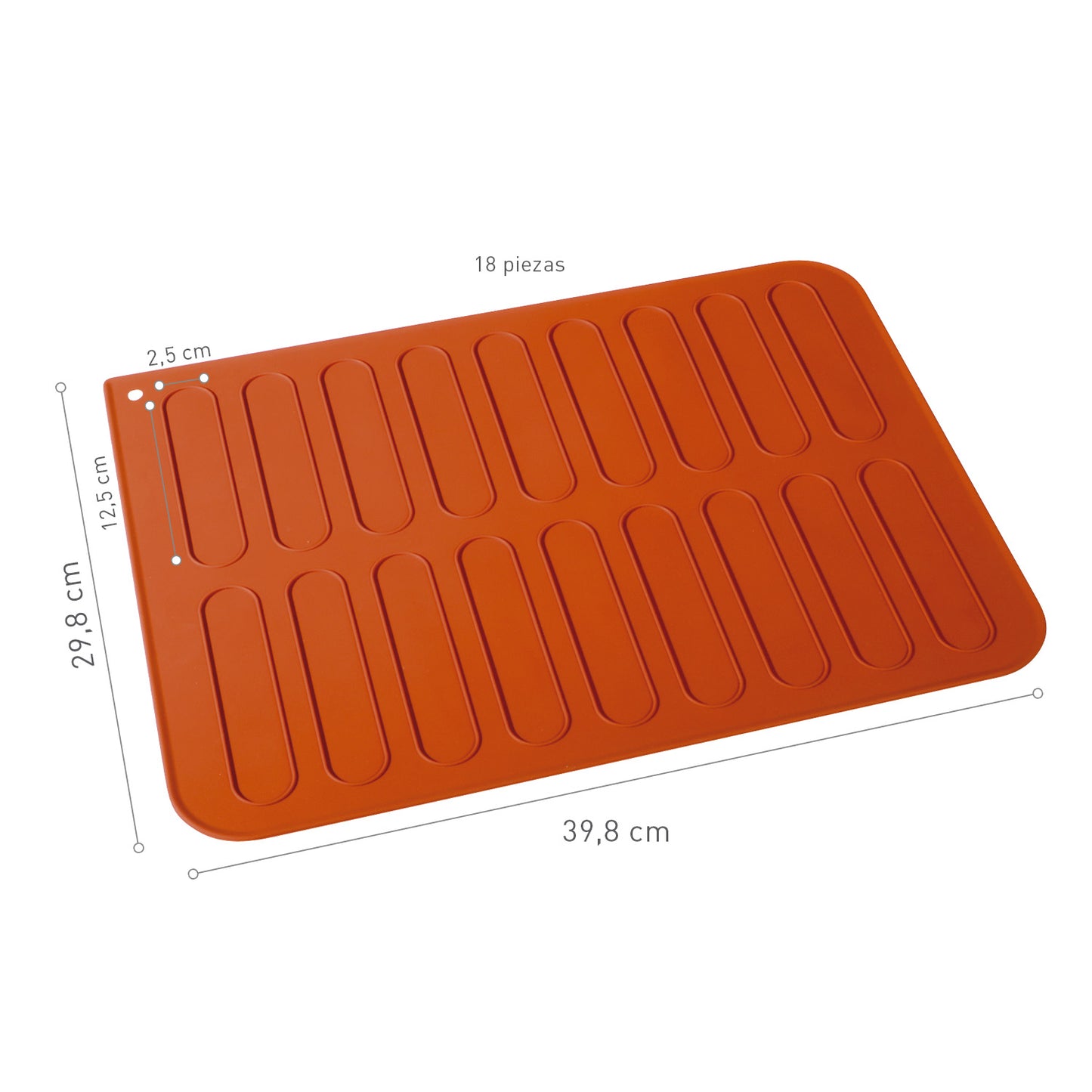 SILICONE MATS ECLAIR 29,8X39,8CM 18 PCS | 25X125MM