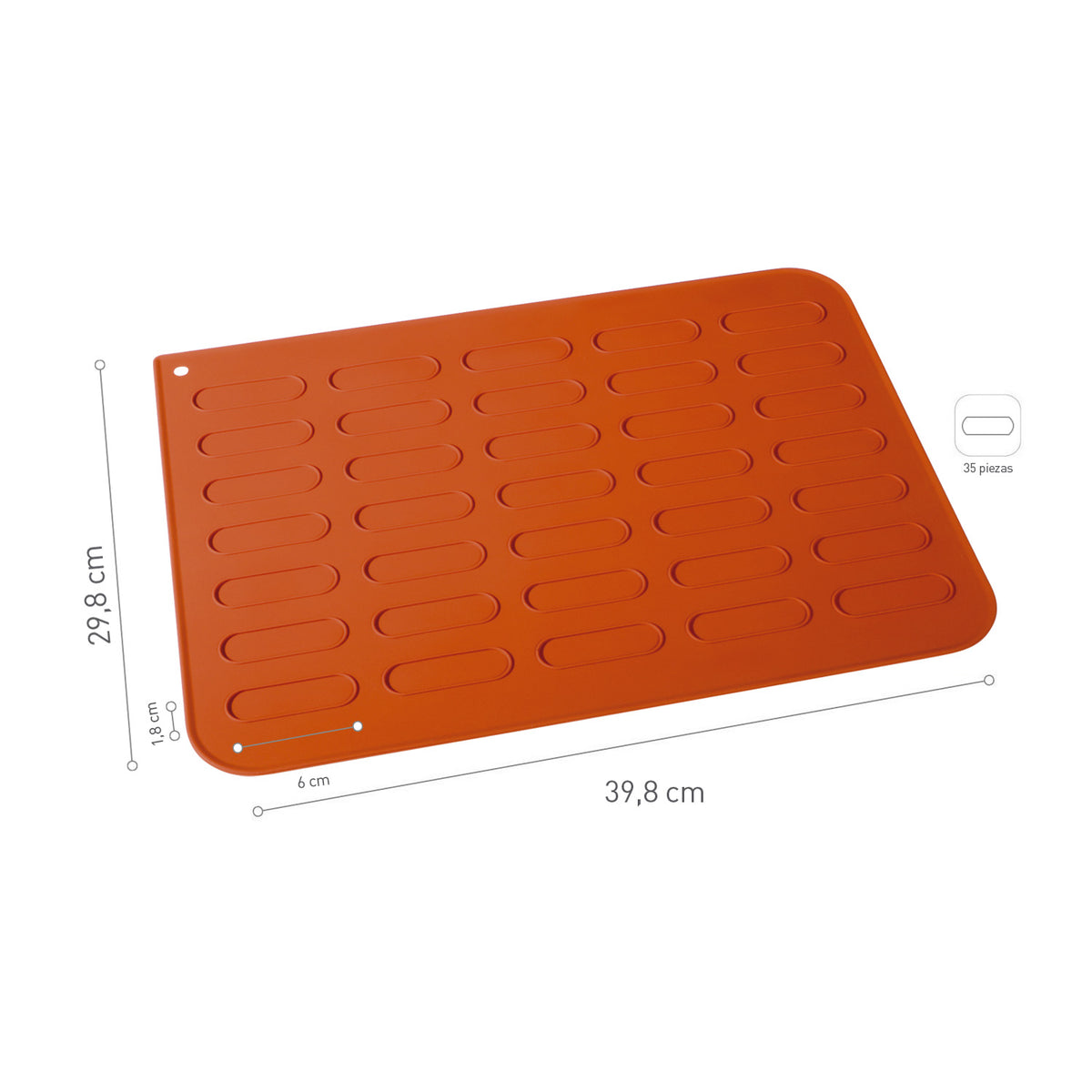 STAMPO SILICONE MINI ECLAIR 30X40CM | 35PCS 18X60MM