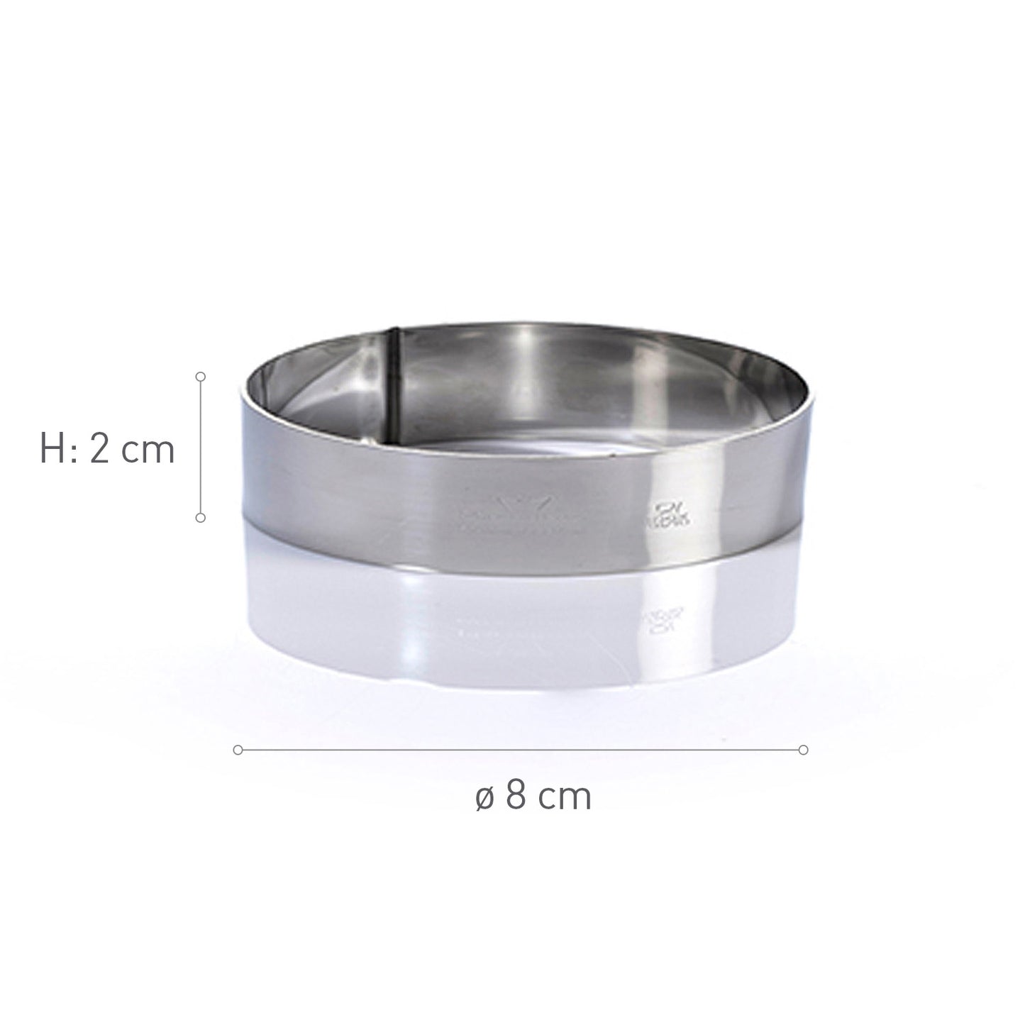 STAINLESS STEEL RING MOULD Ø 8CM H 2CM