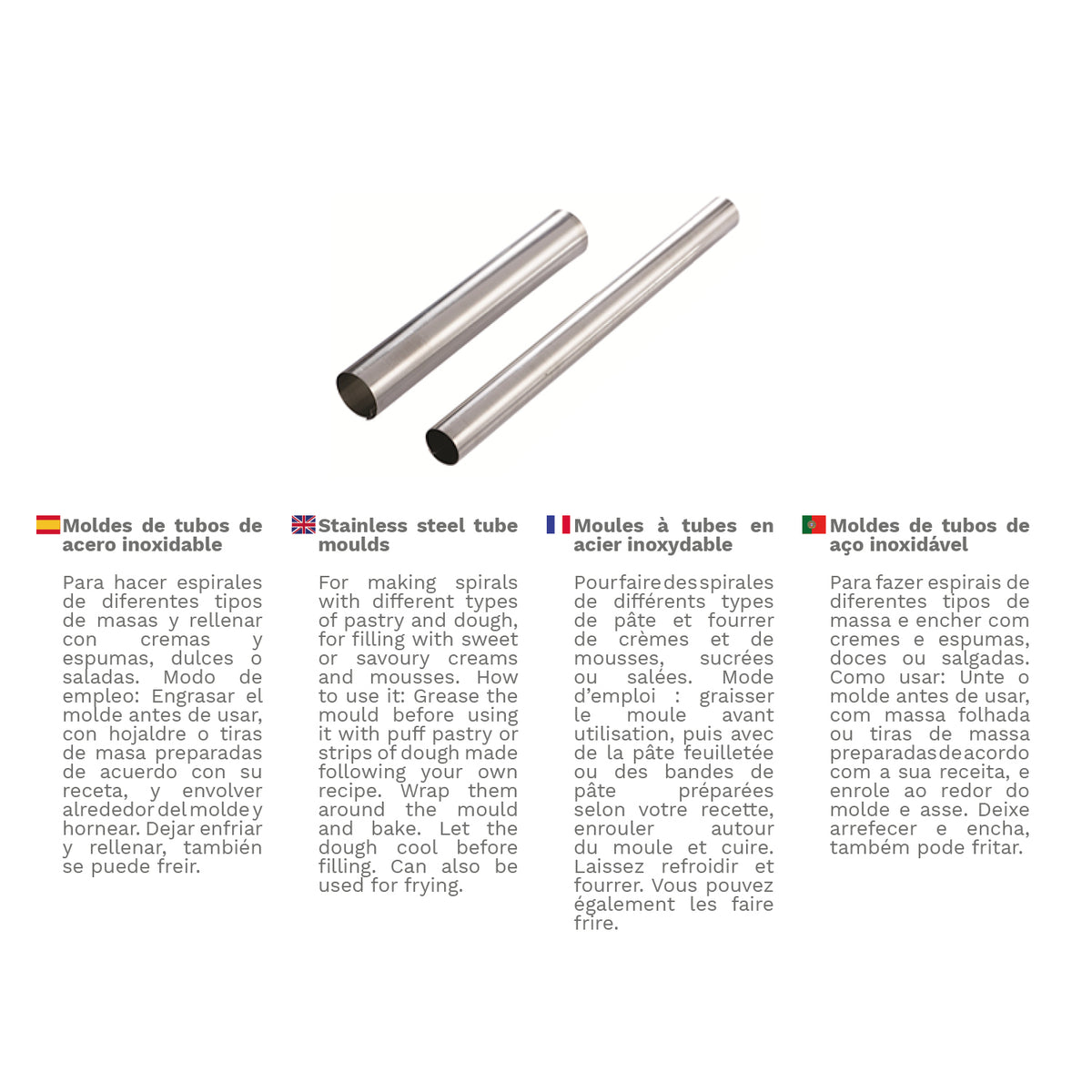 MOLDE TUBO ACERO INOX Ø 16 X  200MM