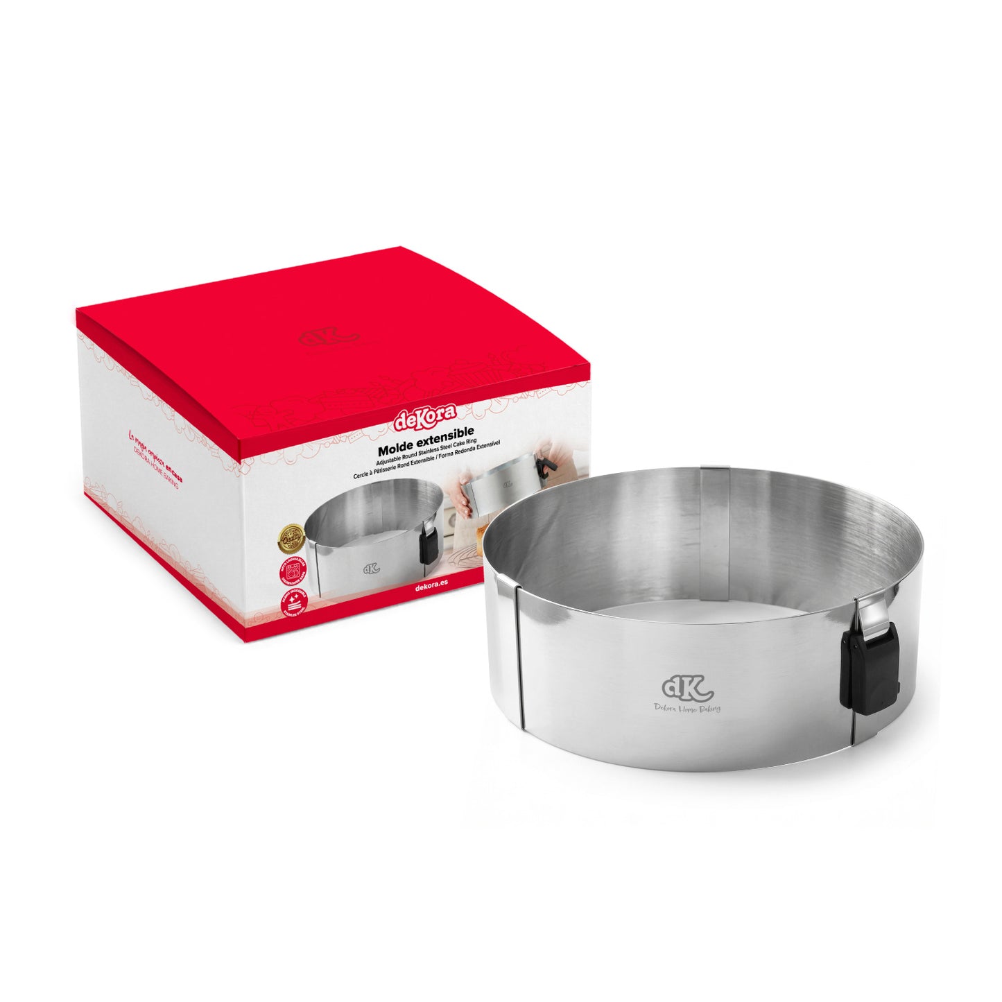 EXTENDABLE ROUND STAINLESS STEEL MOULD Ø 18-30 H 10CM- HOME