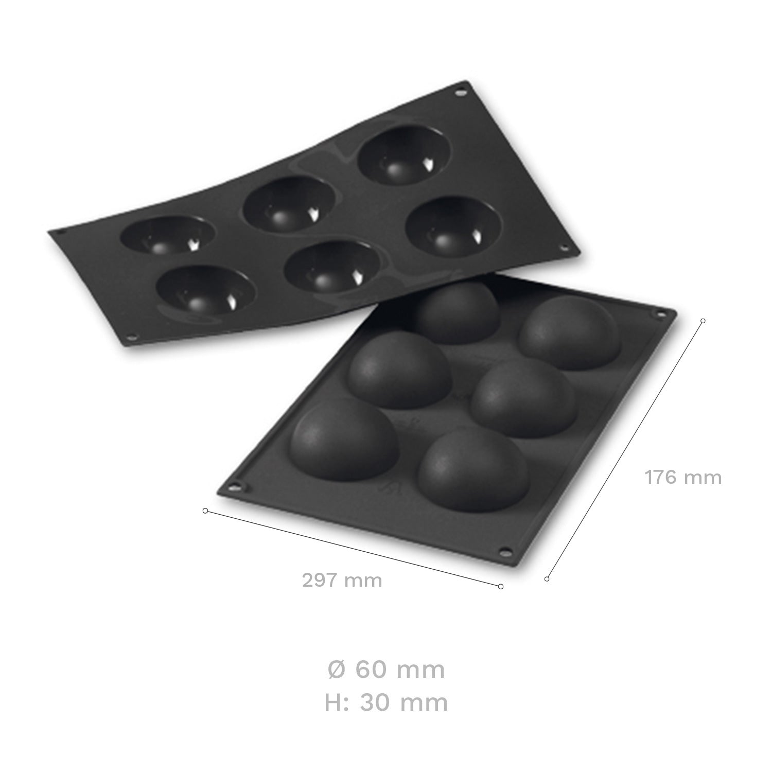 STAMPI SILICONFLEX 6 FORME SEMISFERO Ø 60MM H30MM