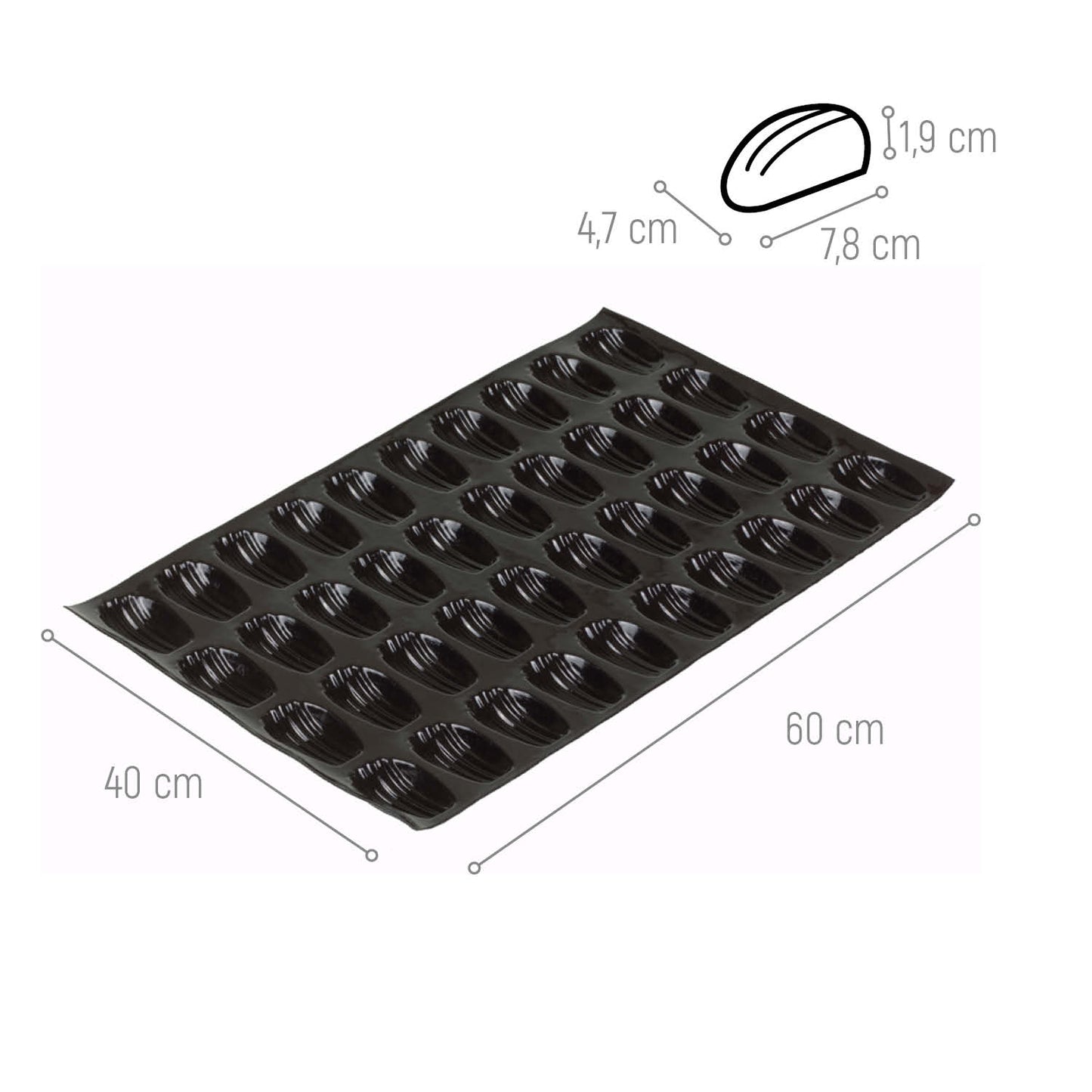 40 STAMPI PER CUPCAKES 78X47X19MM 60X40CM