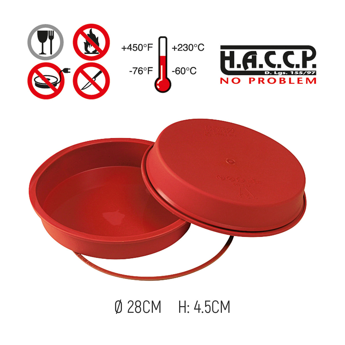 FORMA SLICONA PARA BOLOS REDONDA Ø 28 H 4,7CM