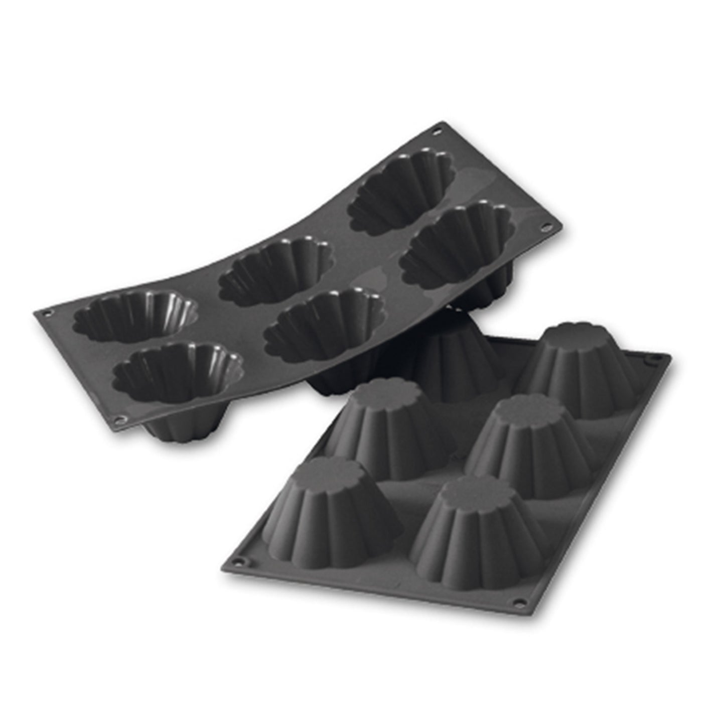 FLUTED 6 BRIOCHES MOULD Ø 79 MM H 37 MM