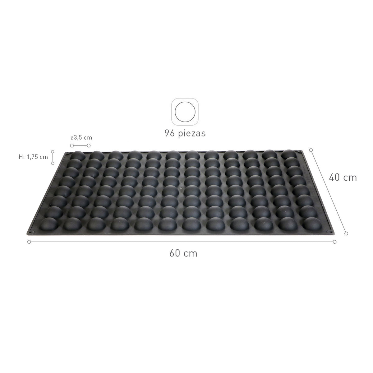 FORMA SILICONA 96 MINI ESFERAS Ø 35MM H17.5MM | 60X40CM